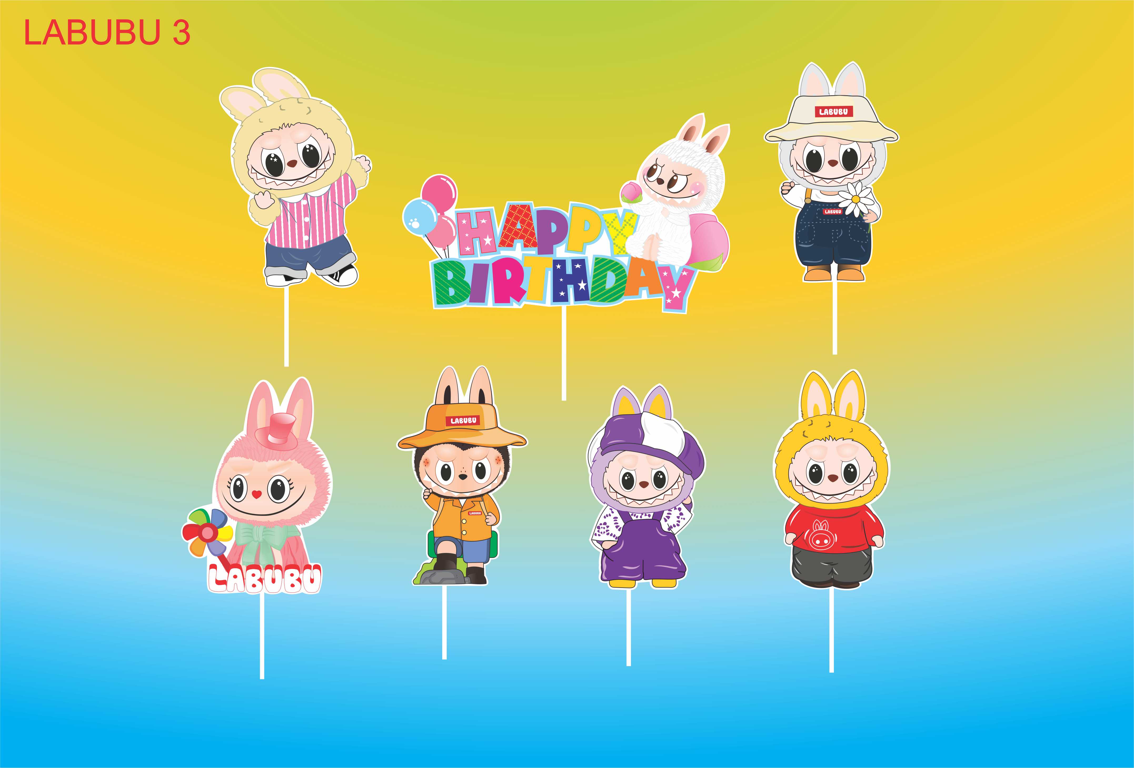 SET CẮM GIẤY LABUBU 3