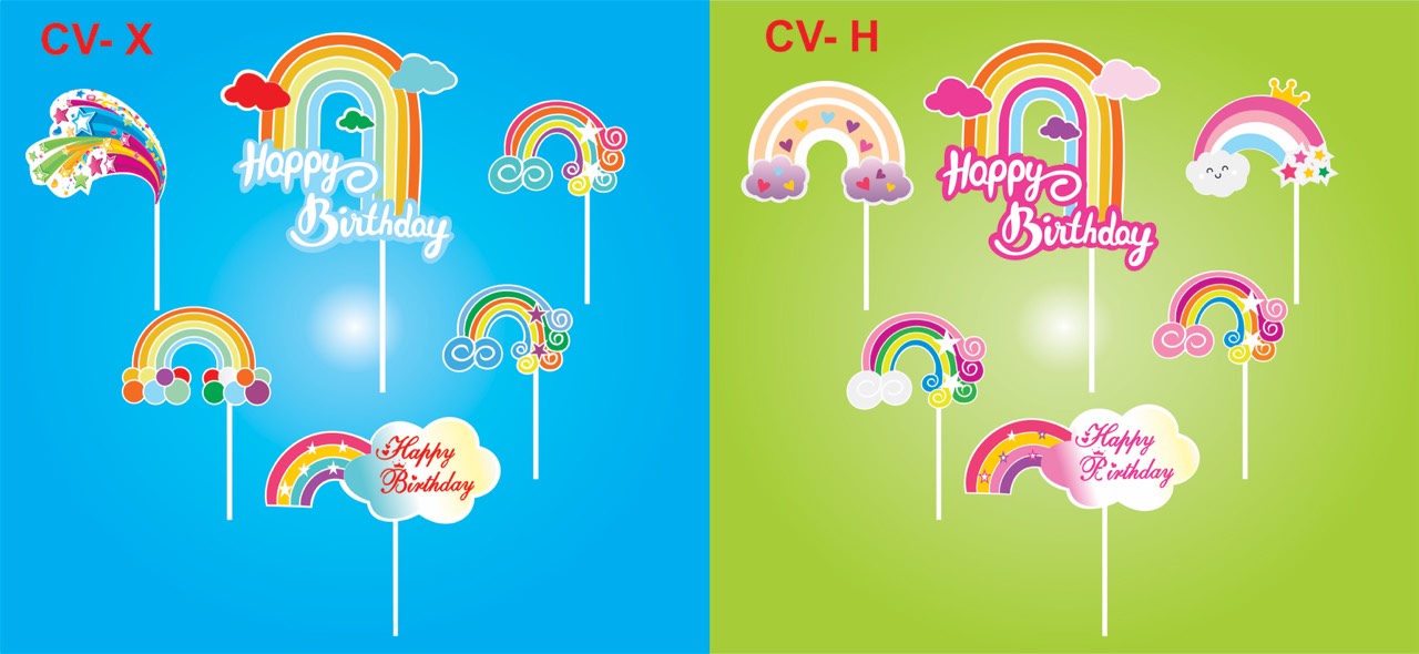 SET CẮM GIẤY CẦU VỒNG XANH, HỒNG
