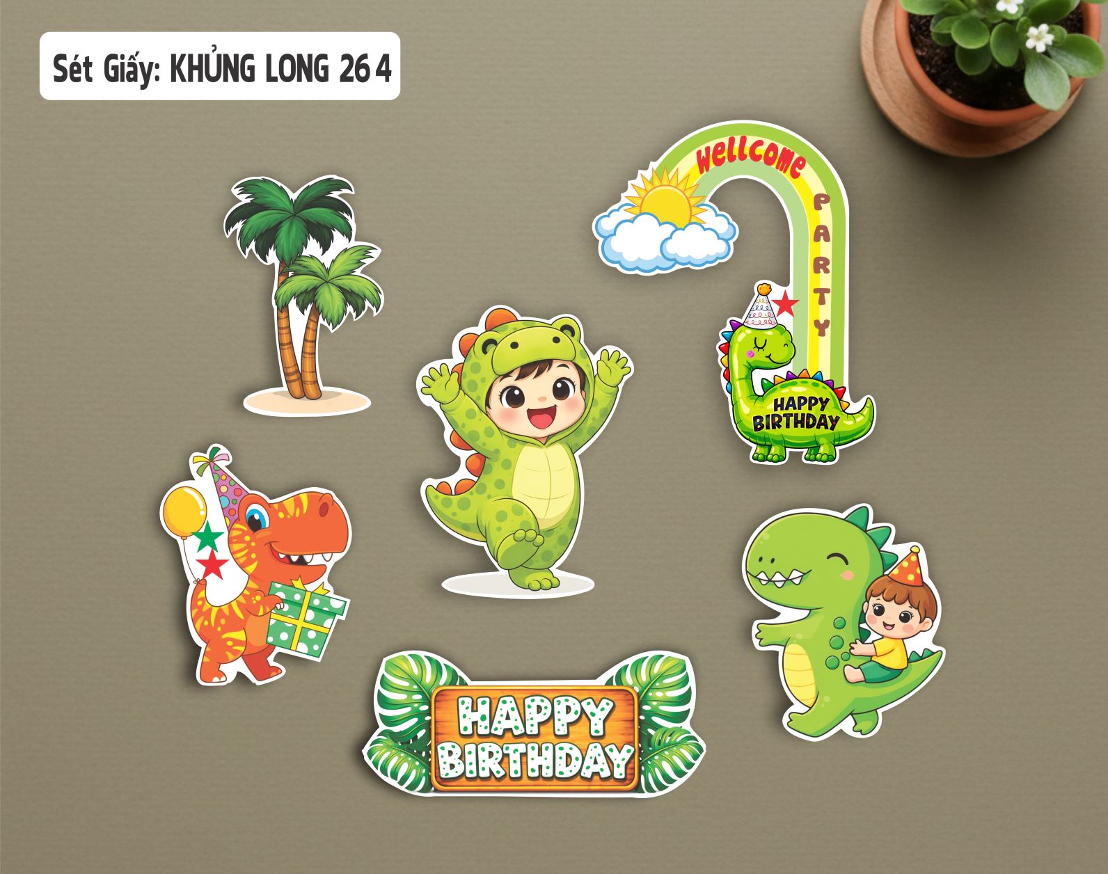 SET GIẤY KHỦNG LONG 264