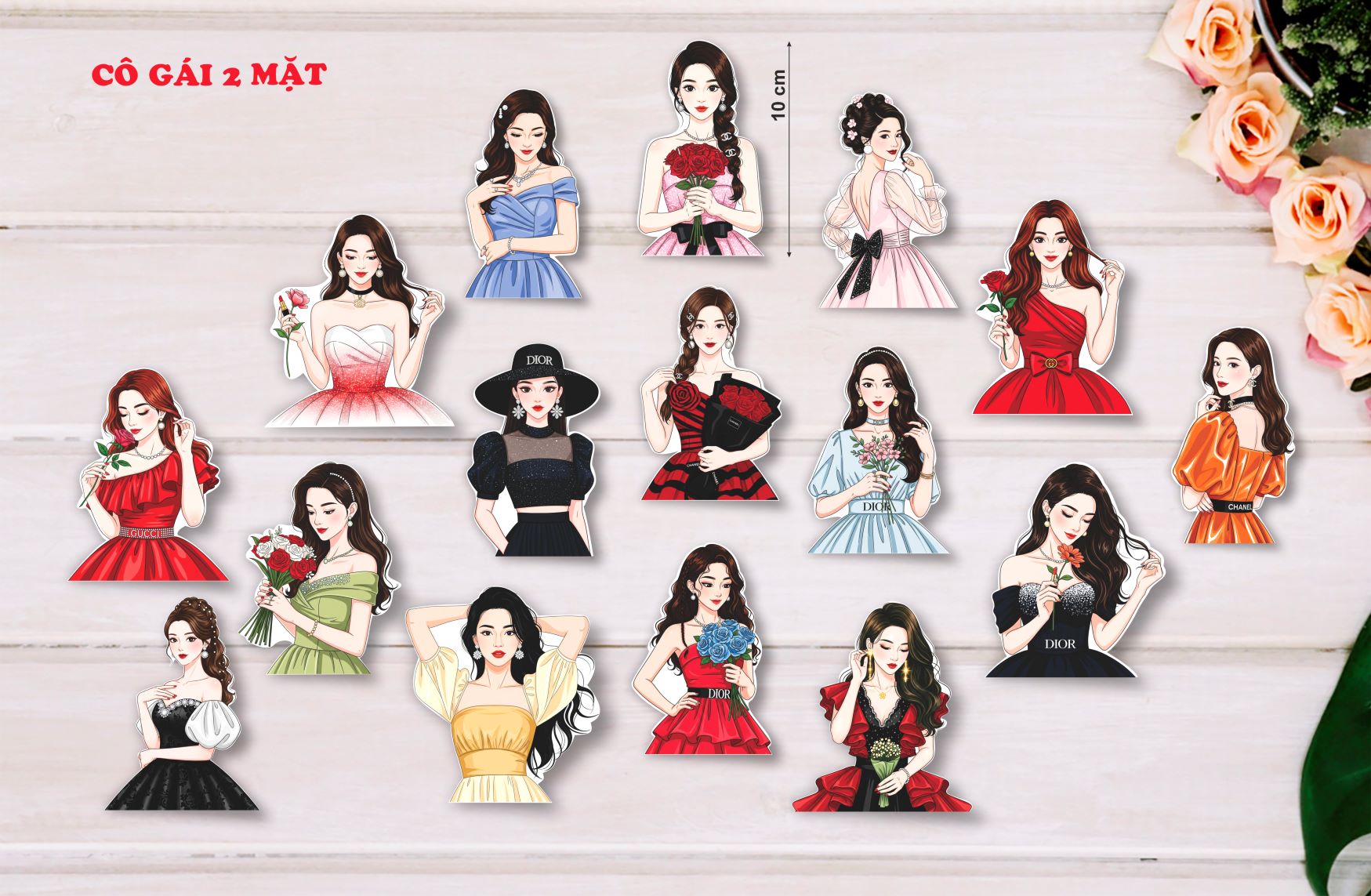 SET GIẤY CÔ GÁI 2 MẶT
