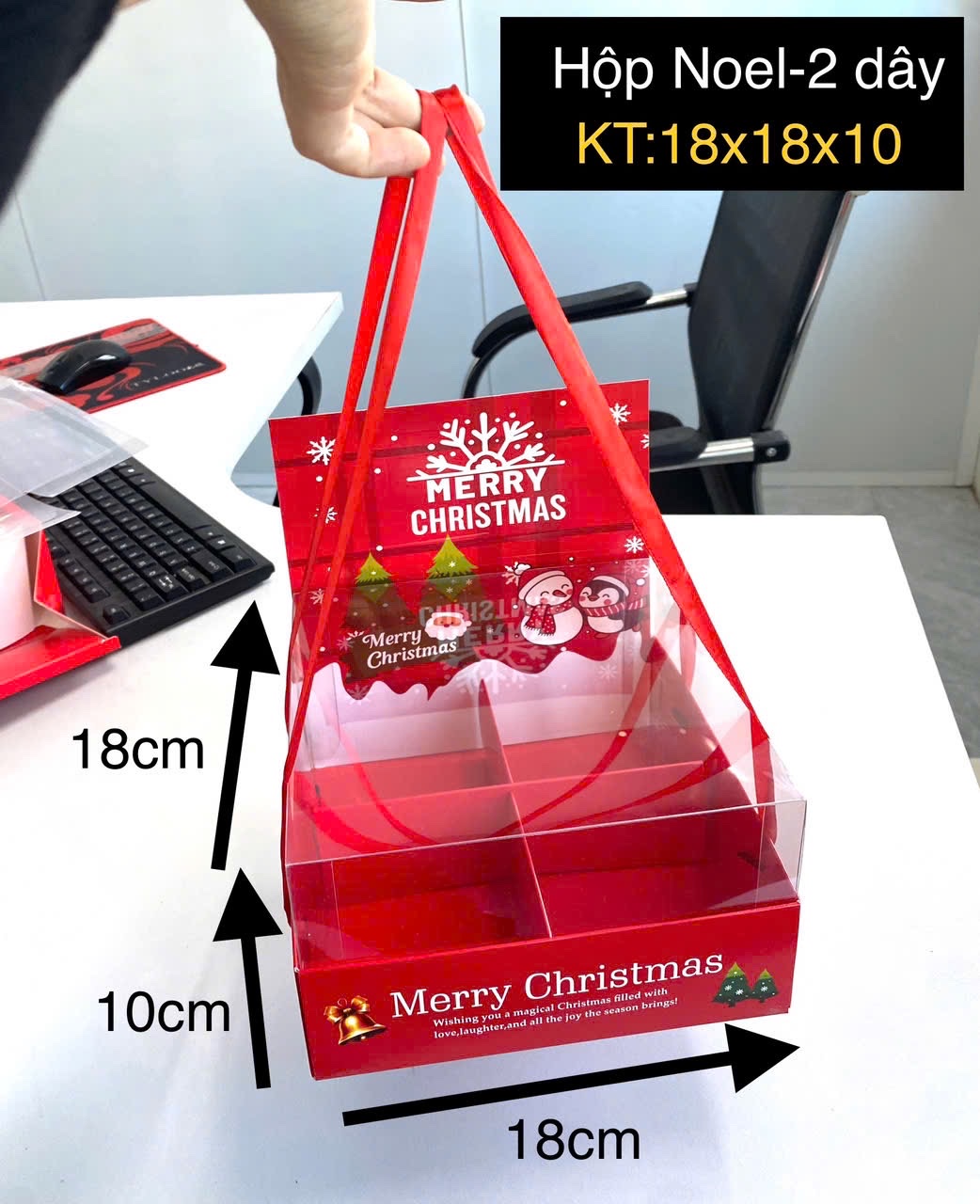 HỘP NOEL 4 NGĂN 2 DÂY