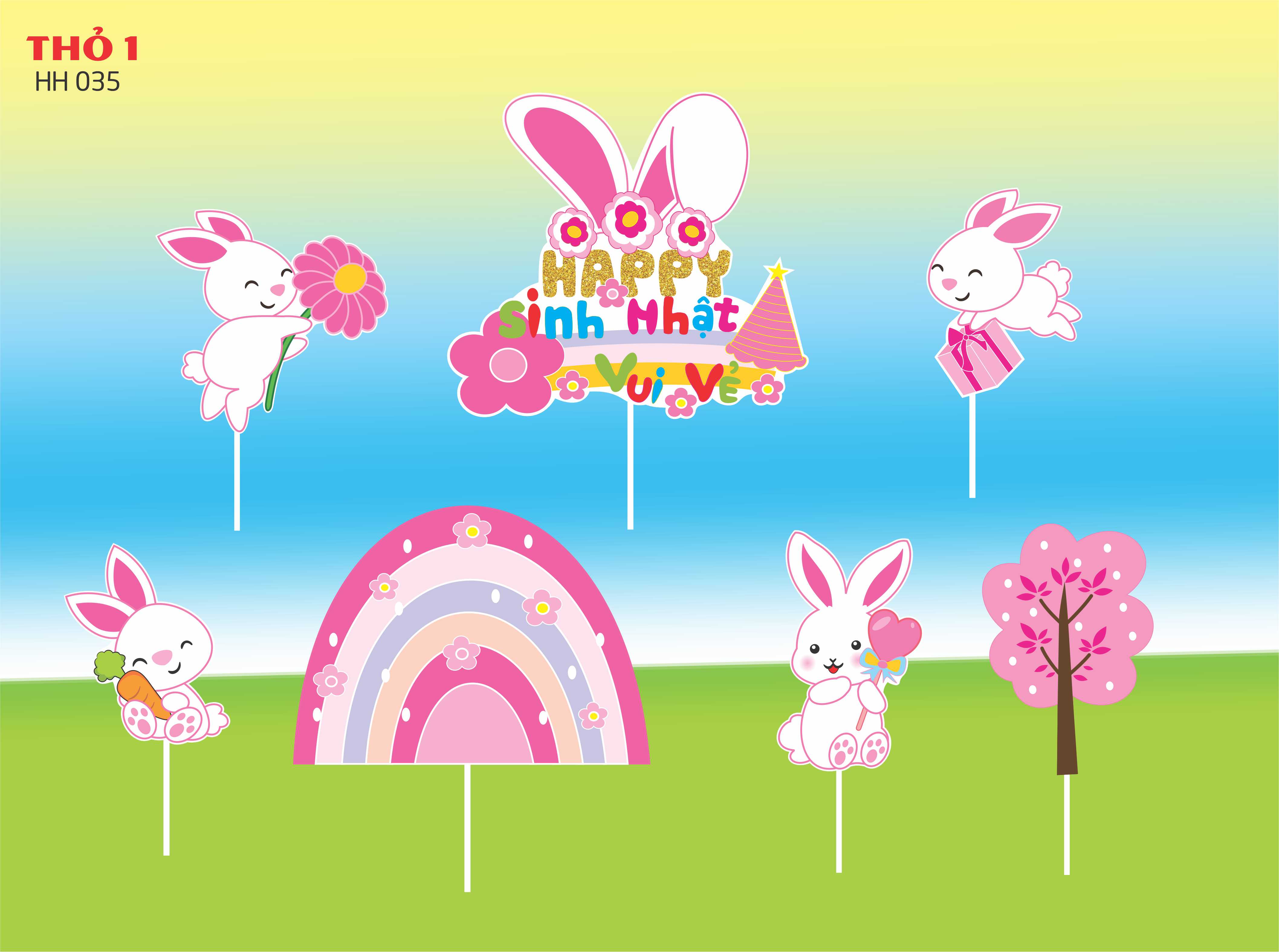 SET CẮM GIẤY THỎ 1