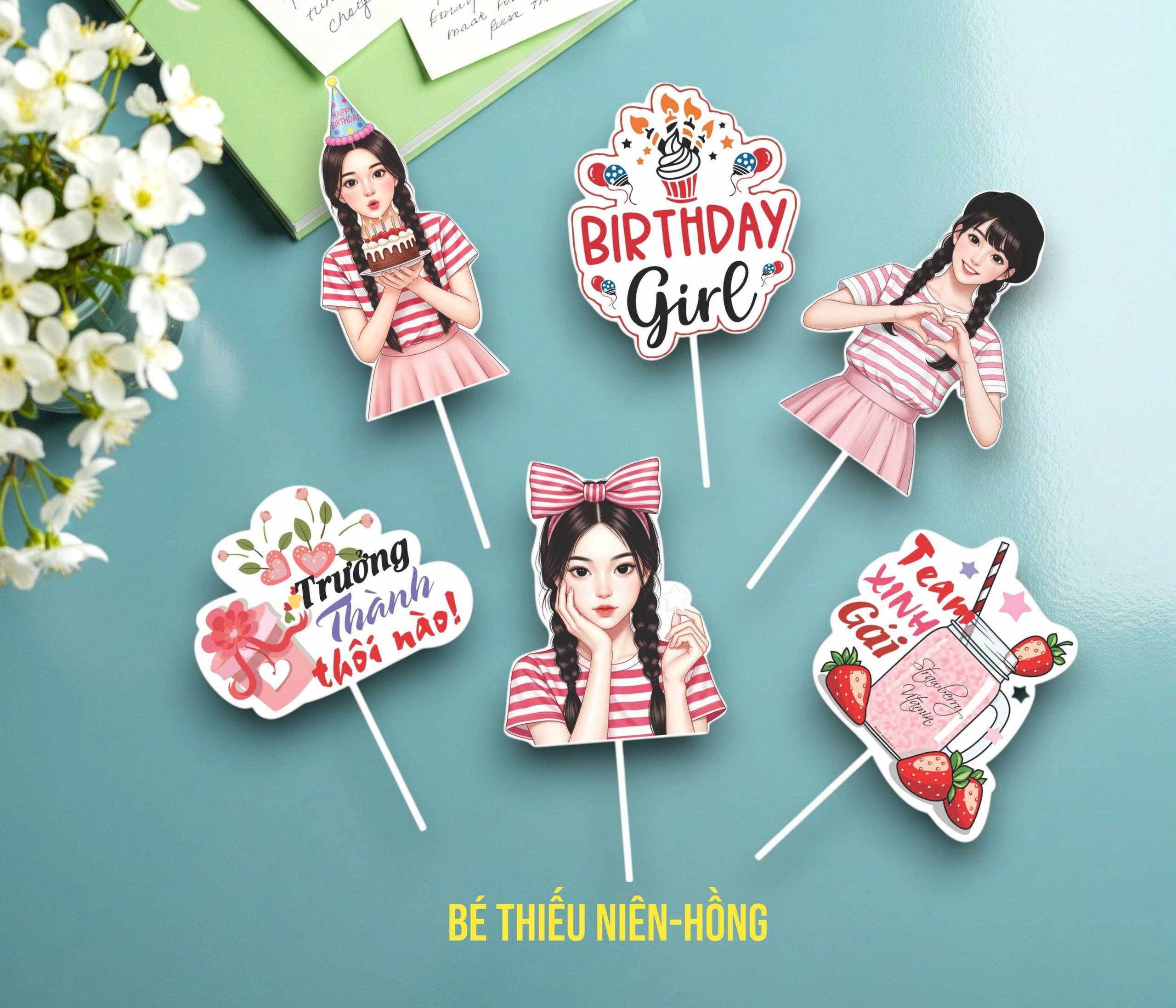 SET CẮM GIẤY BÉ THIẾU NIÊN HỒNG