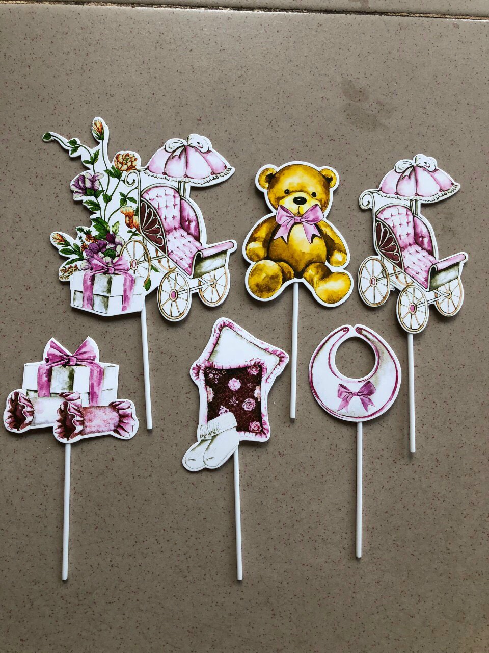 SET CẮM GIẤY GẤU HỒNG