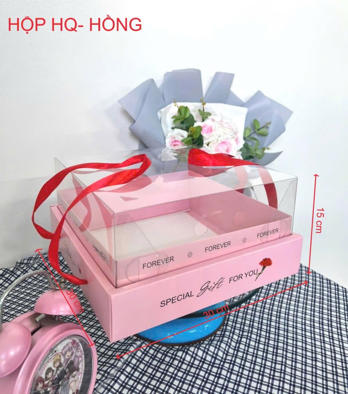 Hộp Hoa Quả Hồng Size 30x30x15cm