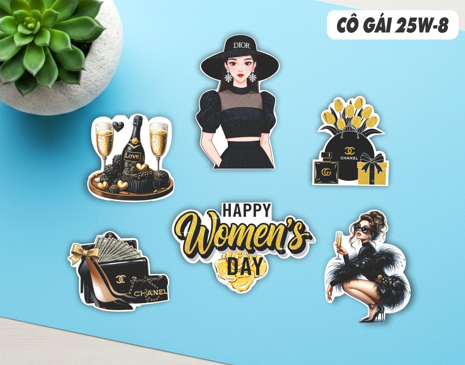 SET CẮM GIẤY CÔ GÁI 25W8