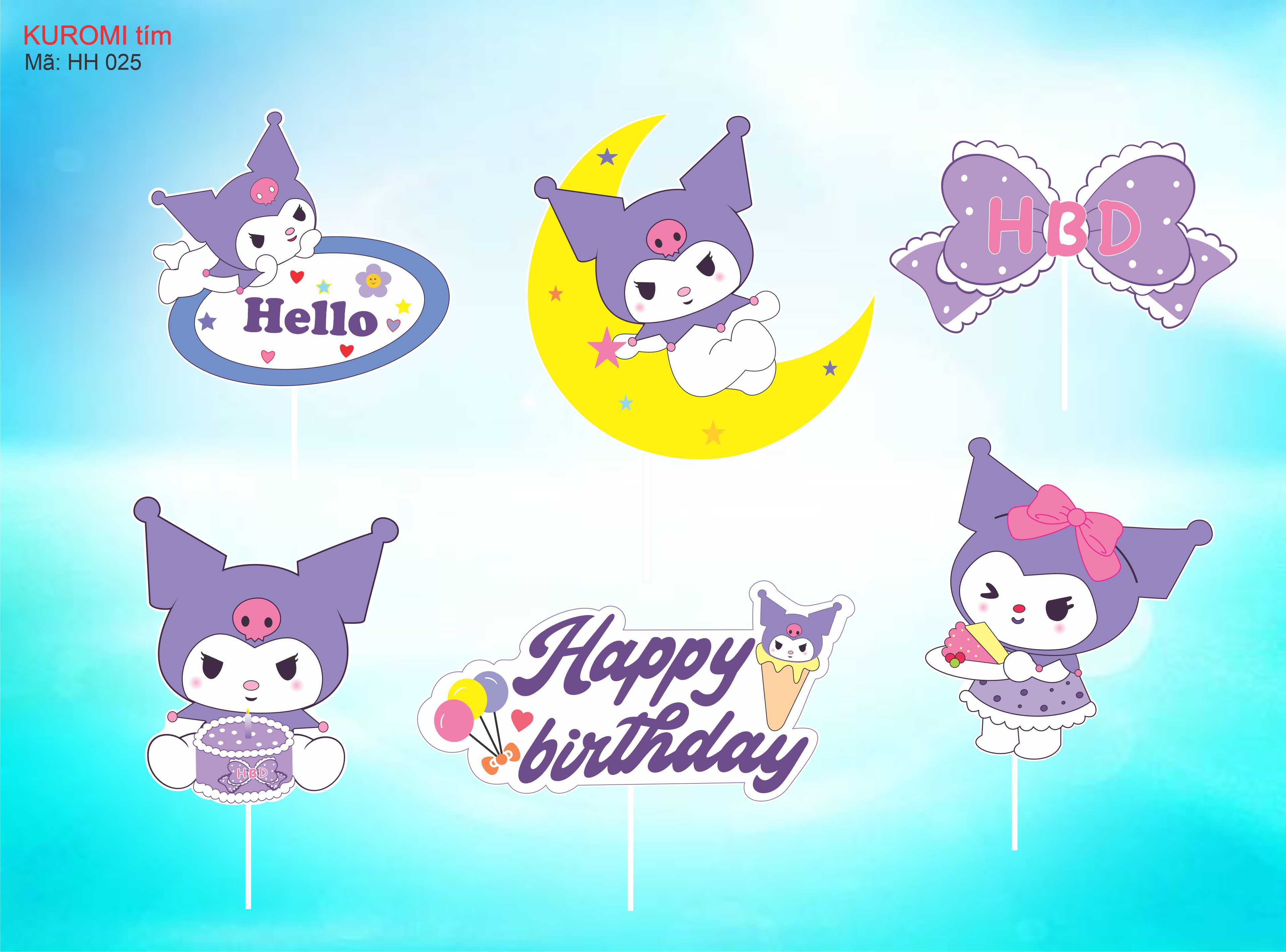 SET CẮM GIẤY KUROMI TÍM
