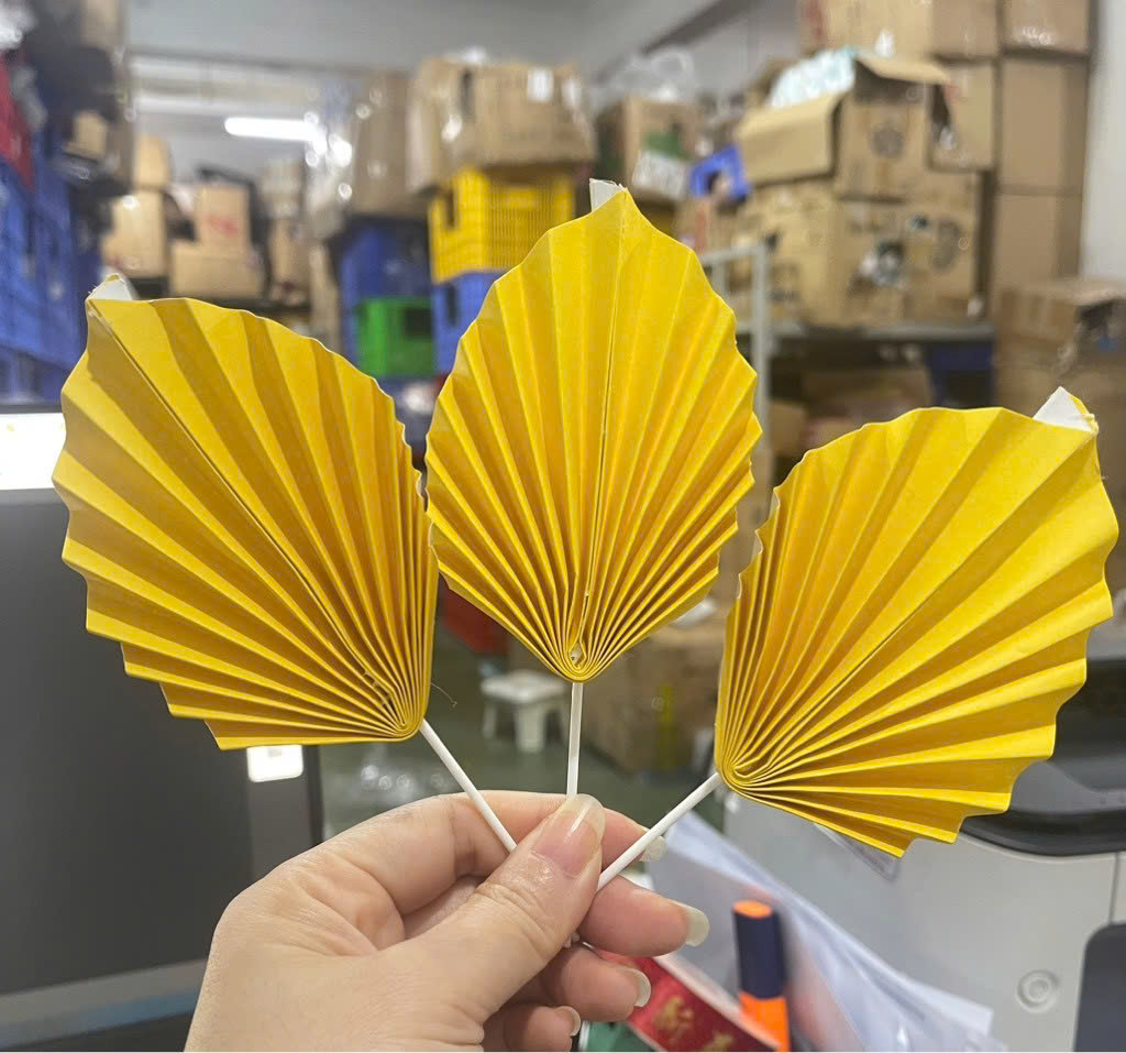 SET CẮM QUẠT LÁ VÀNG