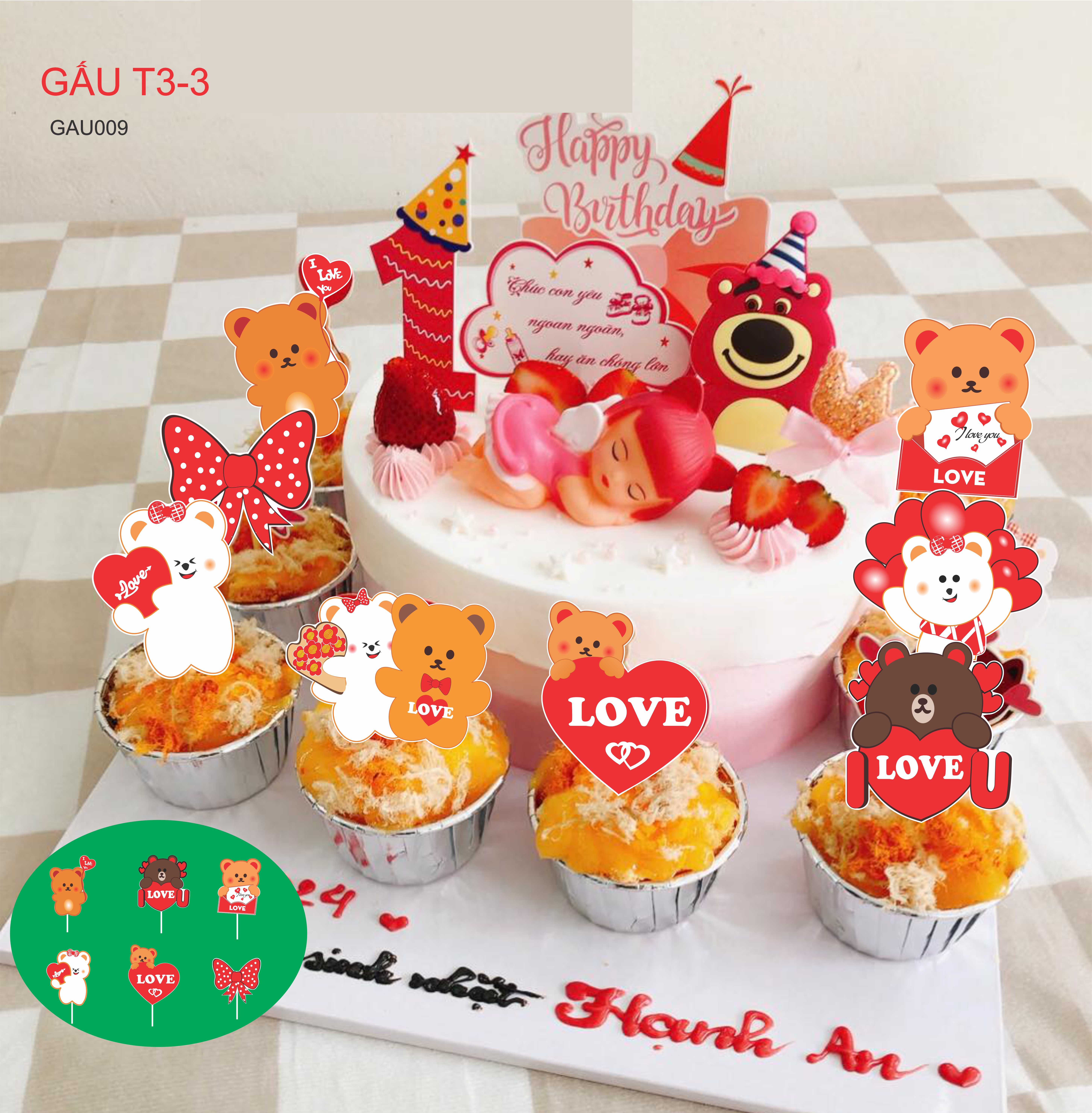SET CẮM GIẤY GẤU T3-3
