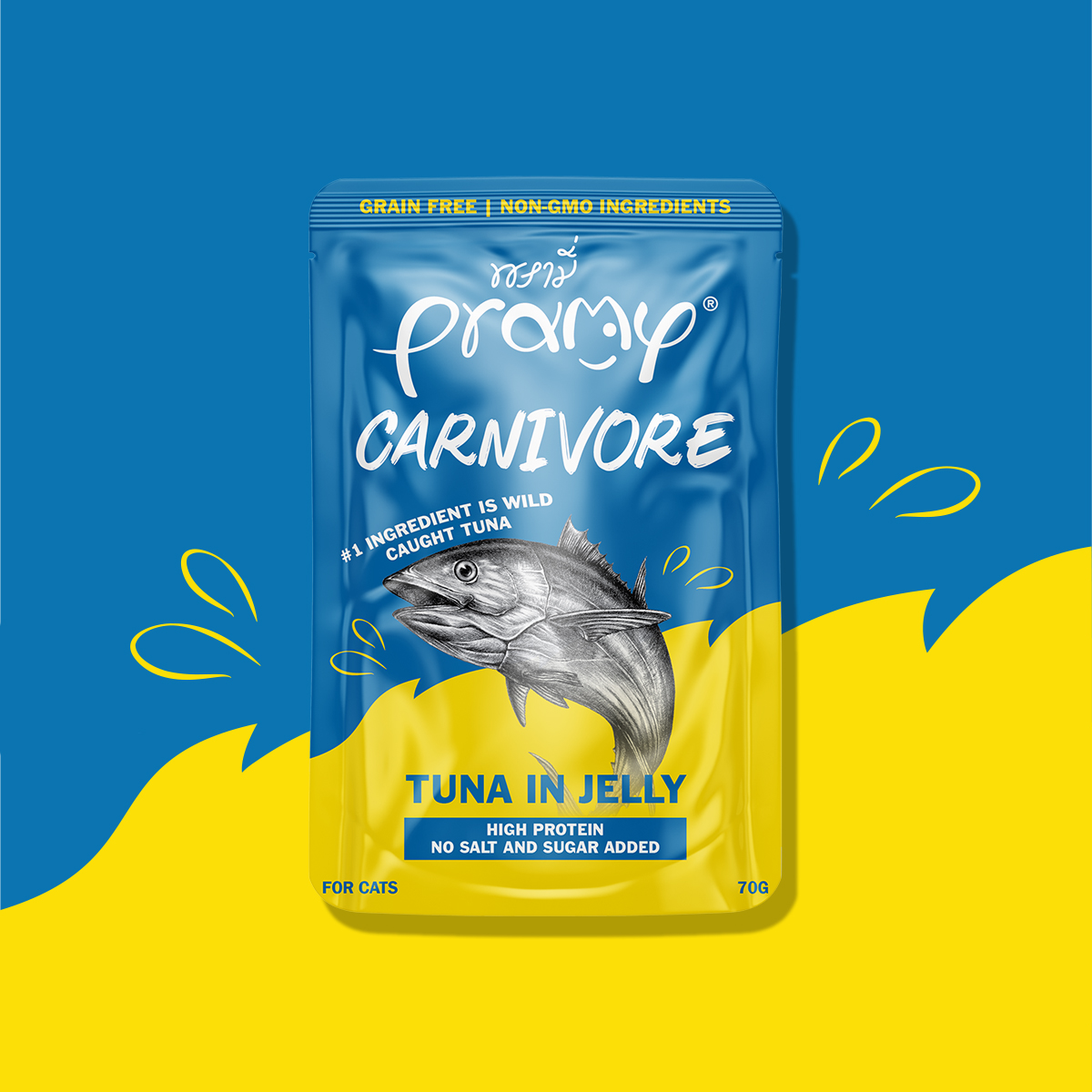 Pate Cho Mèo PRAMY CARNIVORE Vị Cá Ngừ Dạng Thạch Jelly 70g