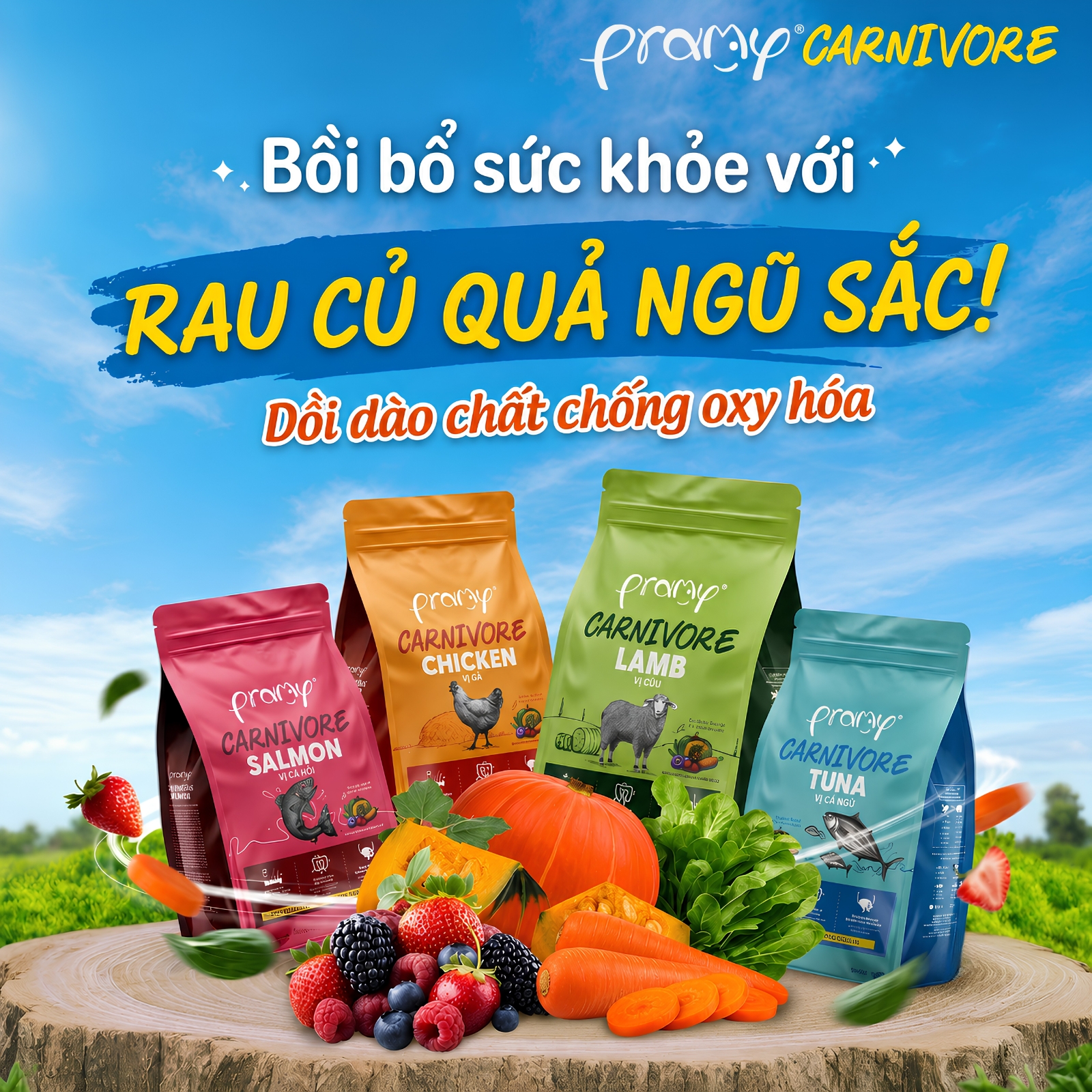 Hạt Cho Mèo PRAMY CARNIVORE Vị Gà 1kg