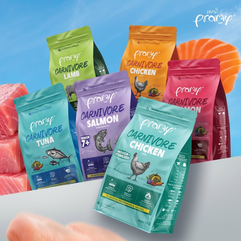Hạt Cho Mèo PRAMY CARNIVORE Vị Cá Hồi 1kg