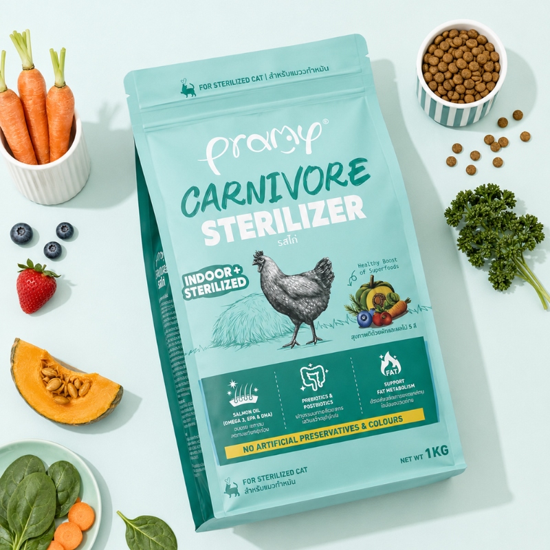 Hạt Cho Mèo Triệt Sản PRAMY Vị Gà 1kg