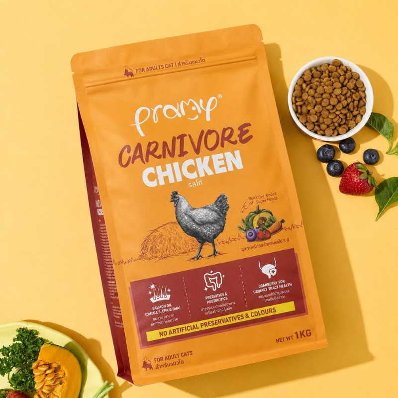 Hạt Cho Mèo PRAMY CARNIVORE Vị Gà 1kg