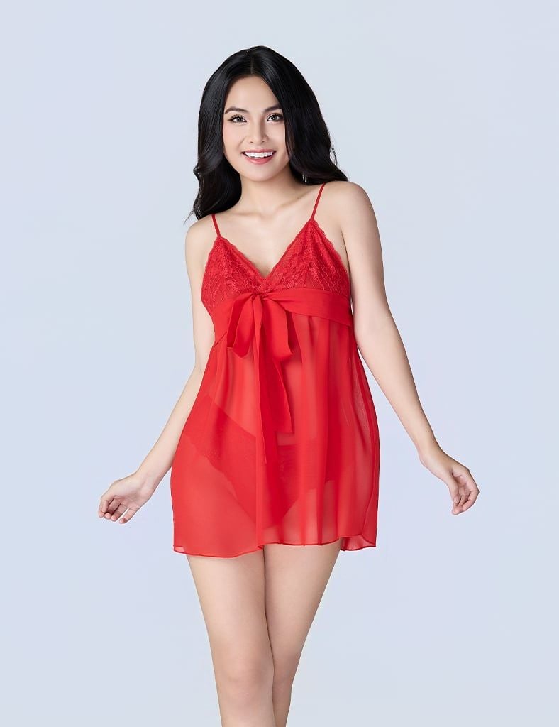 Đầm ngủ nữ babydoll đỏ Season of love