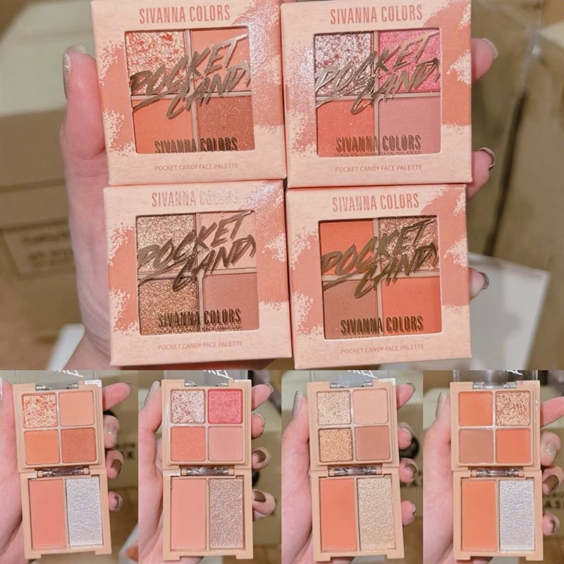 ￼Phấn mắt 4 ô Sivanna Colors Pocket Candy Face Palette HF182 mp28