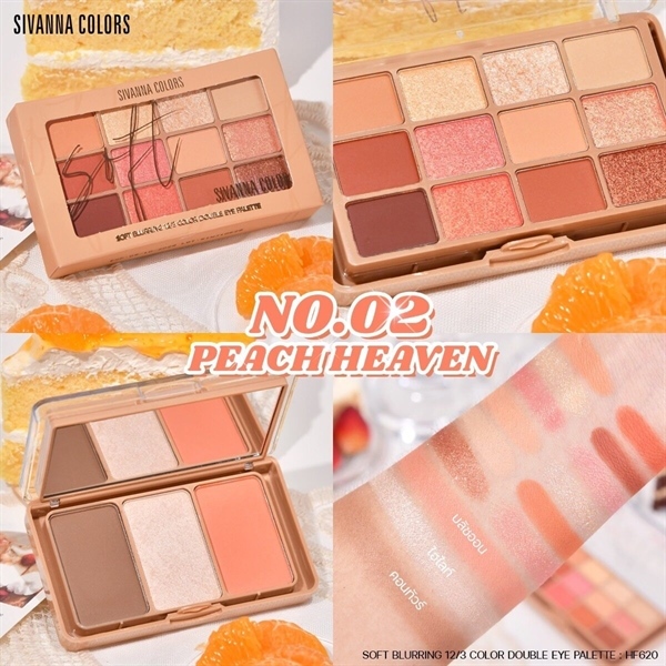 Phấn mắt Sivanna Soft Blurring Double Eye Palette Rosy Coral #HF620