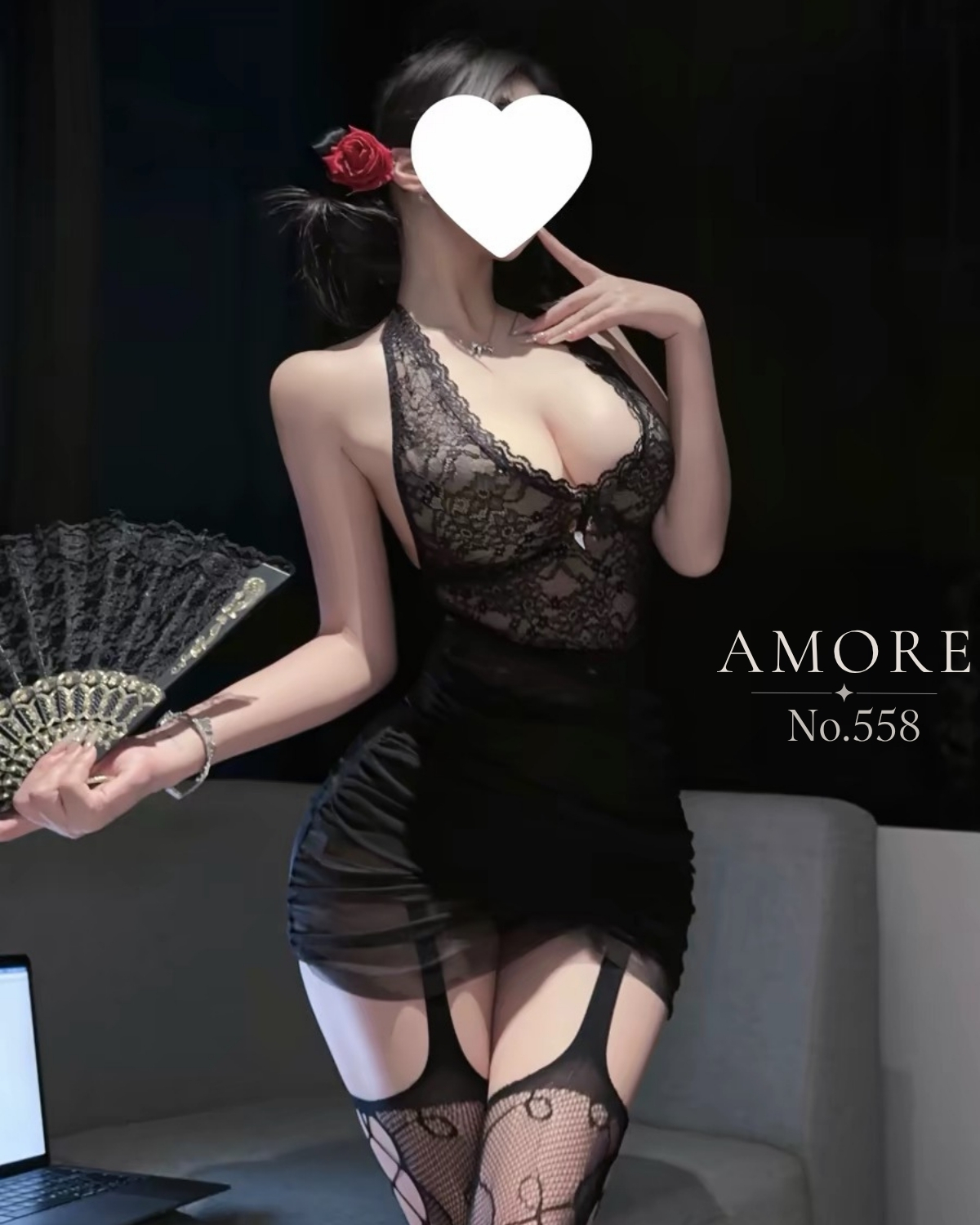 V558 VÁY ĐEN PHỐI REN SANG CHẢNH
