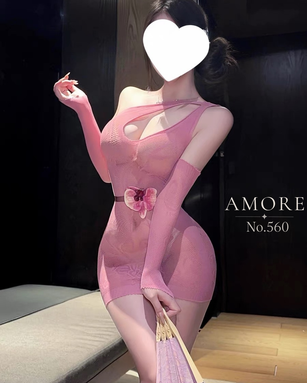 V560 VÁY HỒNG PHỐI NƠ EO