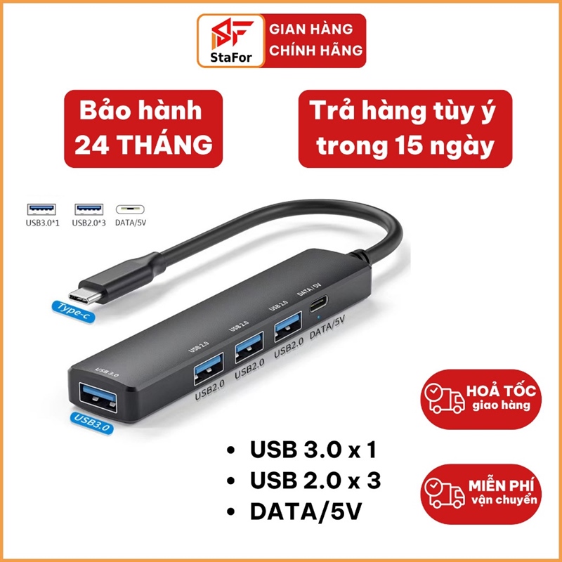 ￼Hub USB và Hub Type C tốc độ cao tăng cổng USB OTG, mở rộng kết nối chuyển đổi cho Laptop, PC, Máy tính bảng hàng unbox l new 99% thanh lý do ko còn nhu cầu mp41