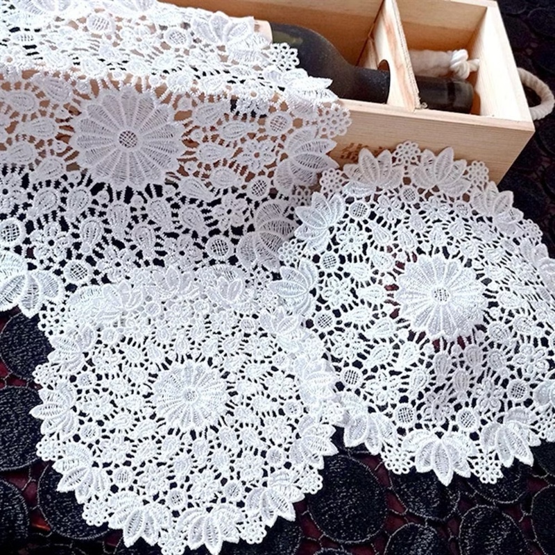 tl ￼Blazelink Placemat Khăn trải bàn tròn tinh tế Cốc Thảm thêu hoa móc Pad mp51