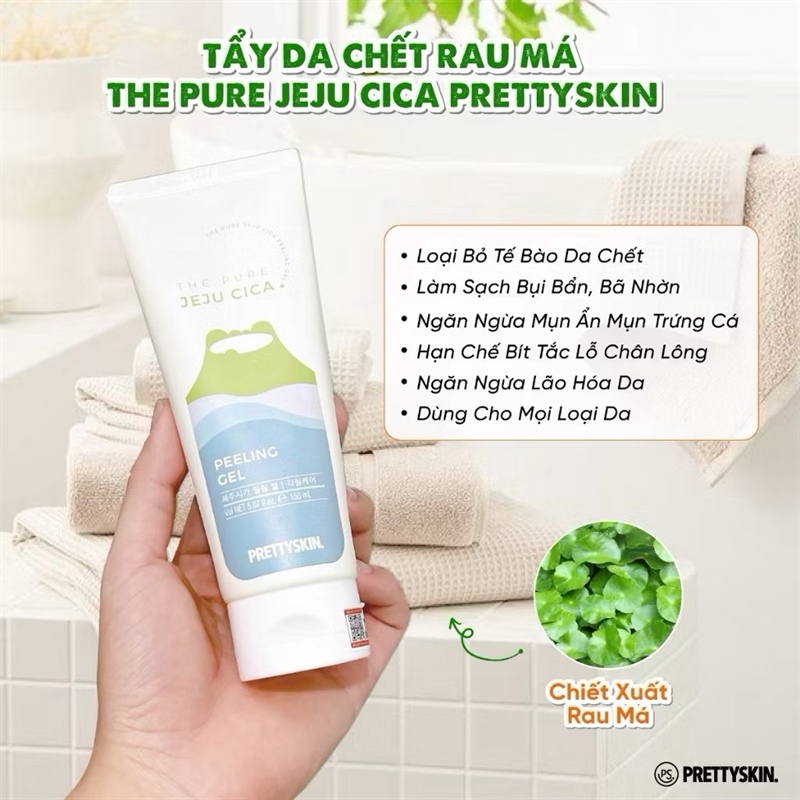 Tẩy da chết rau má Jeju Pretty Skin The Purre Cica Peeling Gel 150ml mp43