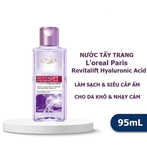 (MINI 95ml. tem phụ cty) Nước Tẩy Trang (Loreal) L'Oréal Paris tím 95ml mp07