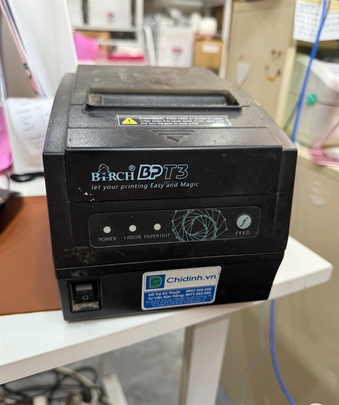 ￼Máy in đơn BP-T3B Kiôt Việt có cổng mạng ,USB -Birch BP-T3 hàng cũ dùng cực thích tặng kèm 10 cuộn giấy mp77