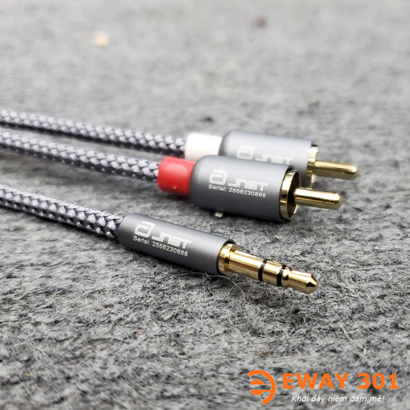 Dây 3.5mm ra 2 AV JNET Made in Singapore