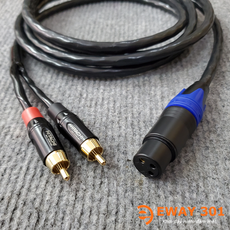 Dây Tín Hiệu Cho Loa SUB Điện Hitachi - Dây Canon Cái Ra 2AV