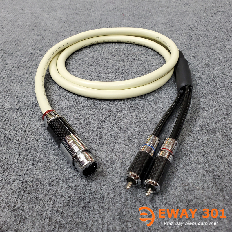 Dây Jack Canon Cái ra 2 AV/RCA WBT 888 - Dây Tín Hiệu Dùng Cho Loa SUB Điện