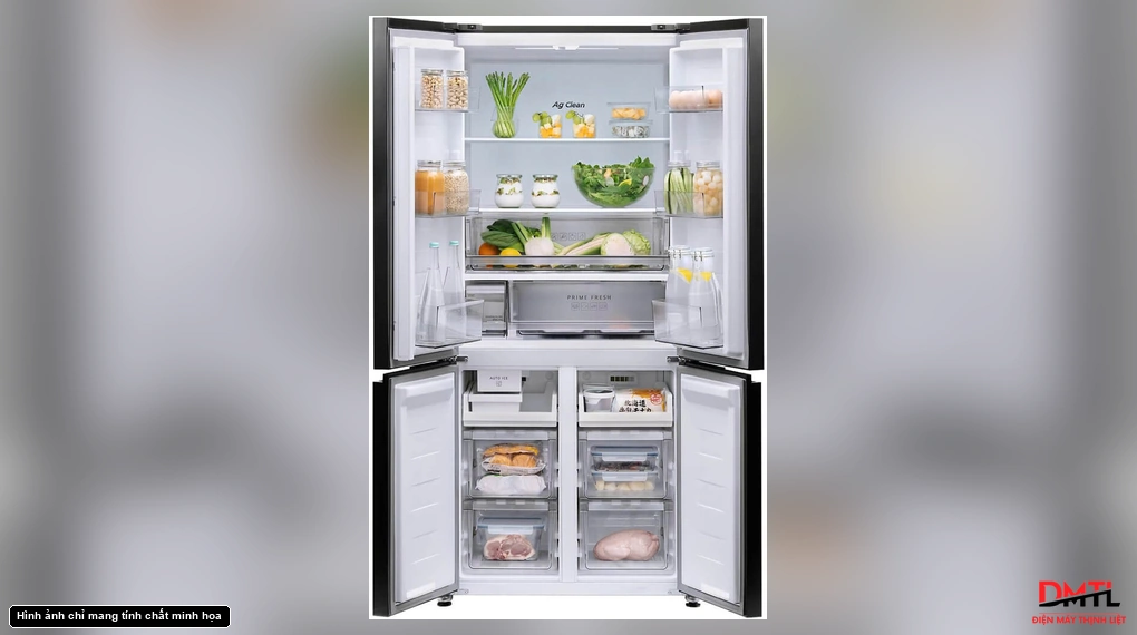 Không gian lưu trữ của tủ lạnh Panasonic nhiều cửa