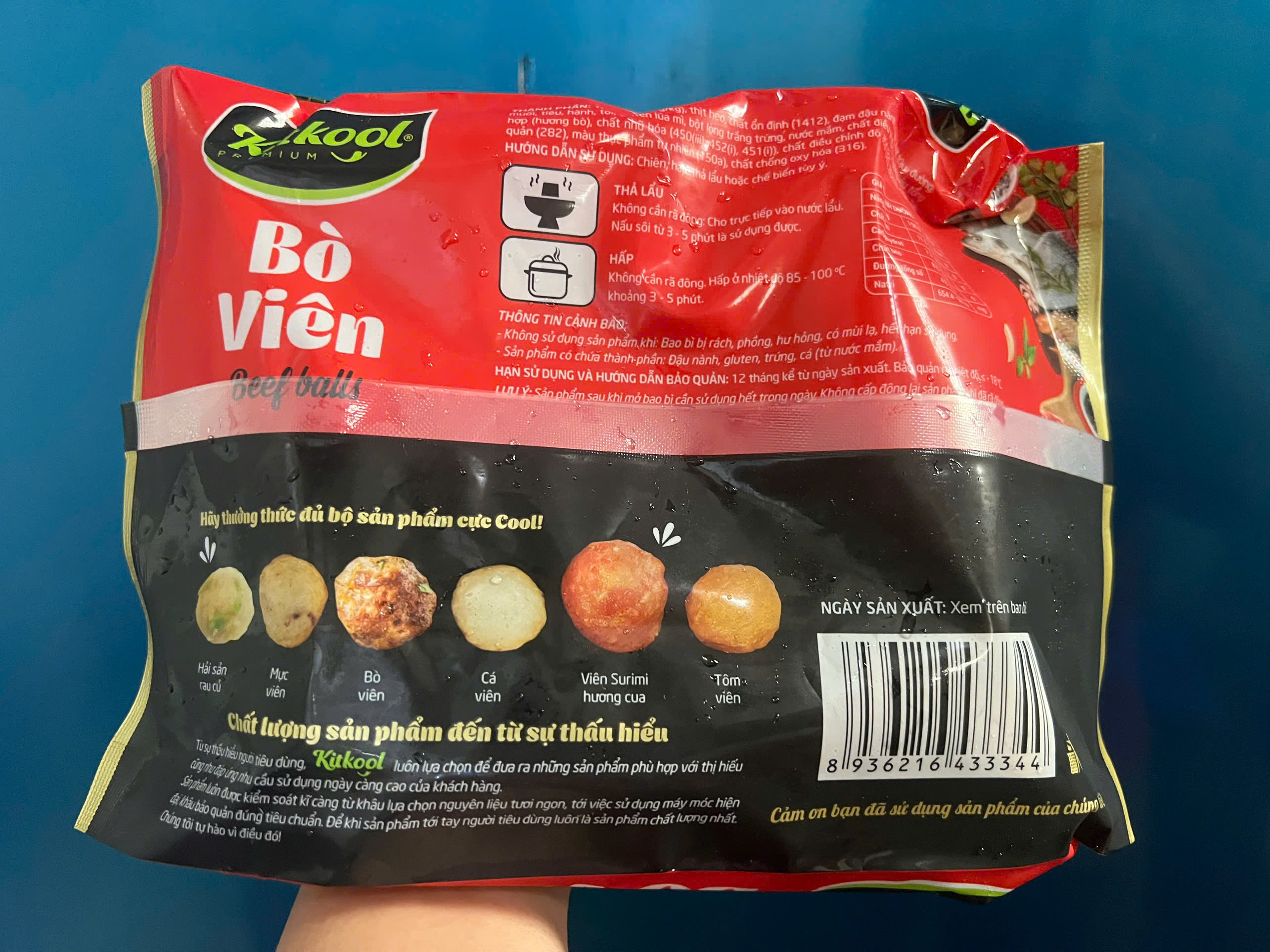 Bò viên premium Kitkool (80v / 500g / Gói)