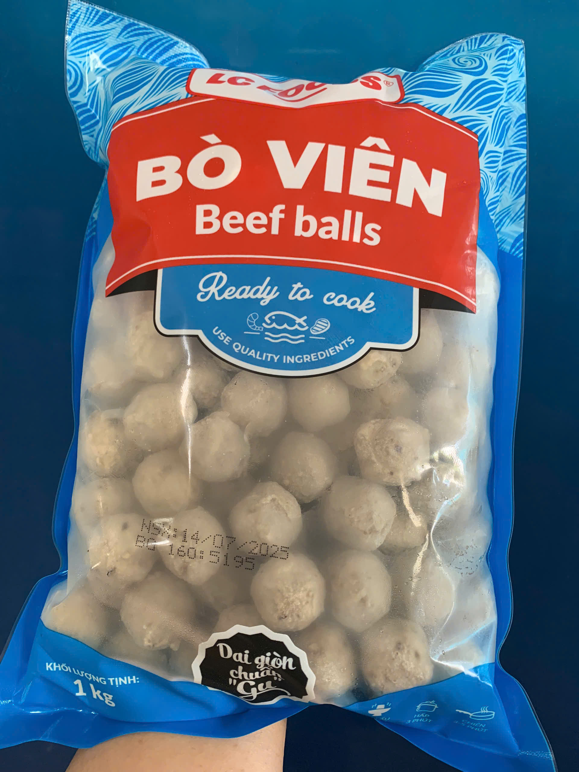 Bò viên LCF (160v / 1kg / Gói)