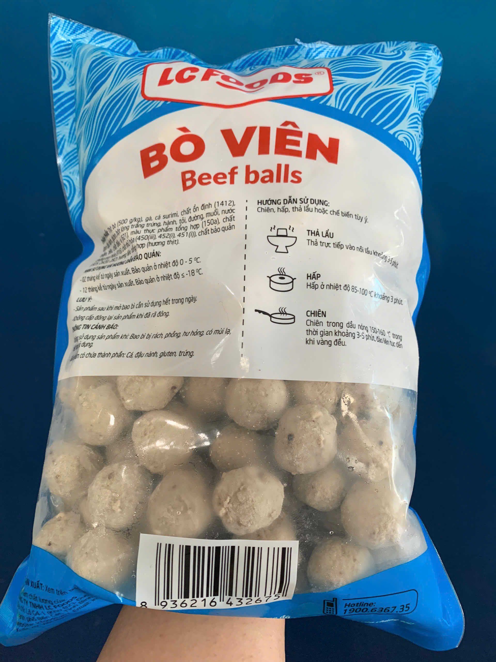 Bò viên LCF (160v / 1kg / Gói)