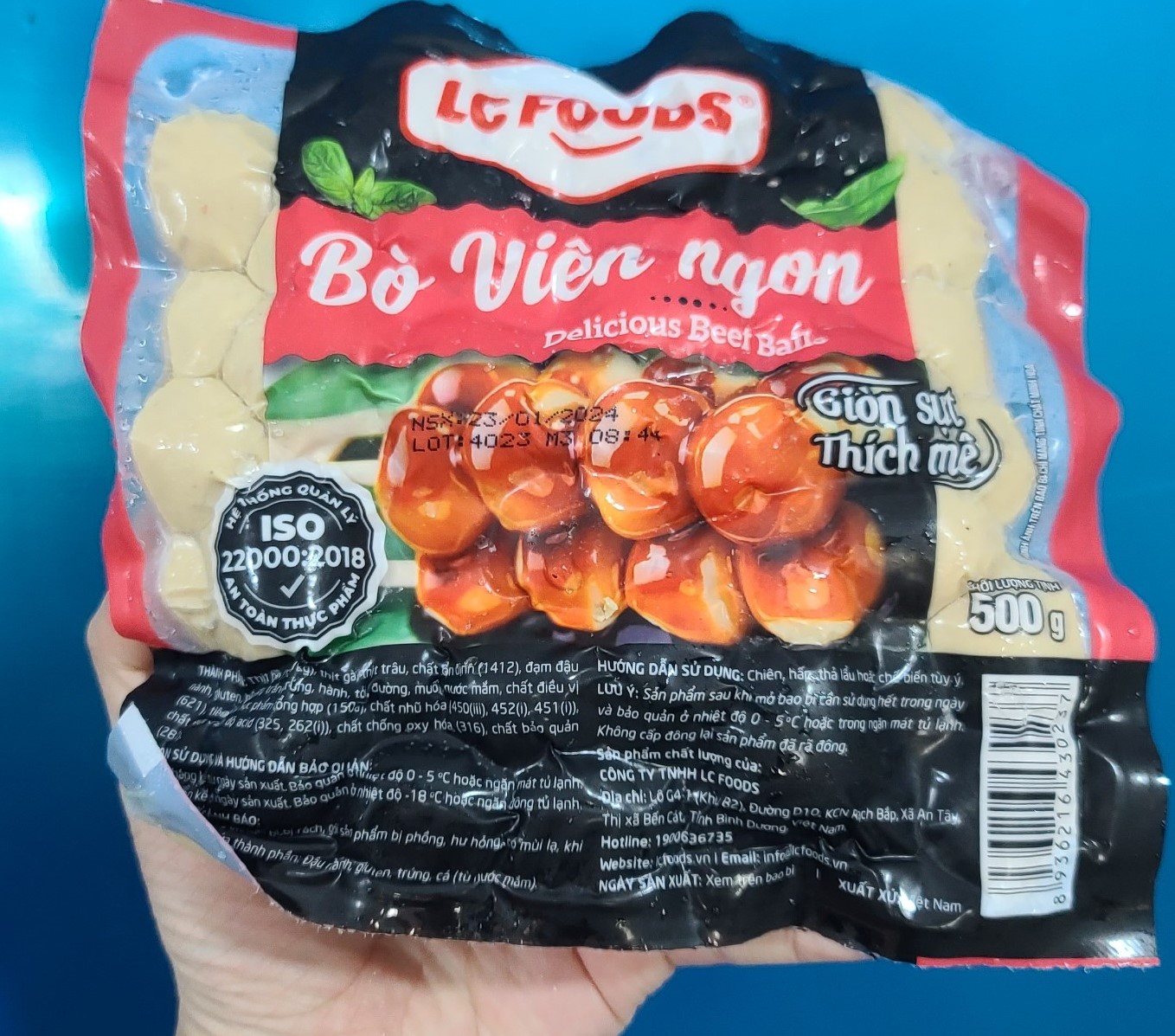 Bò viên ngon LC (55v / 500g / Gói)