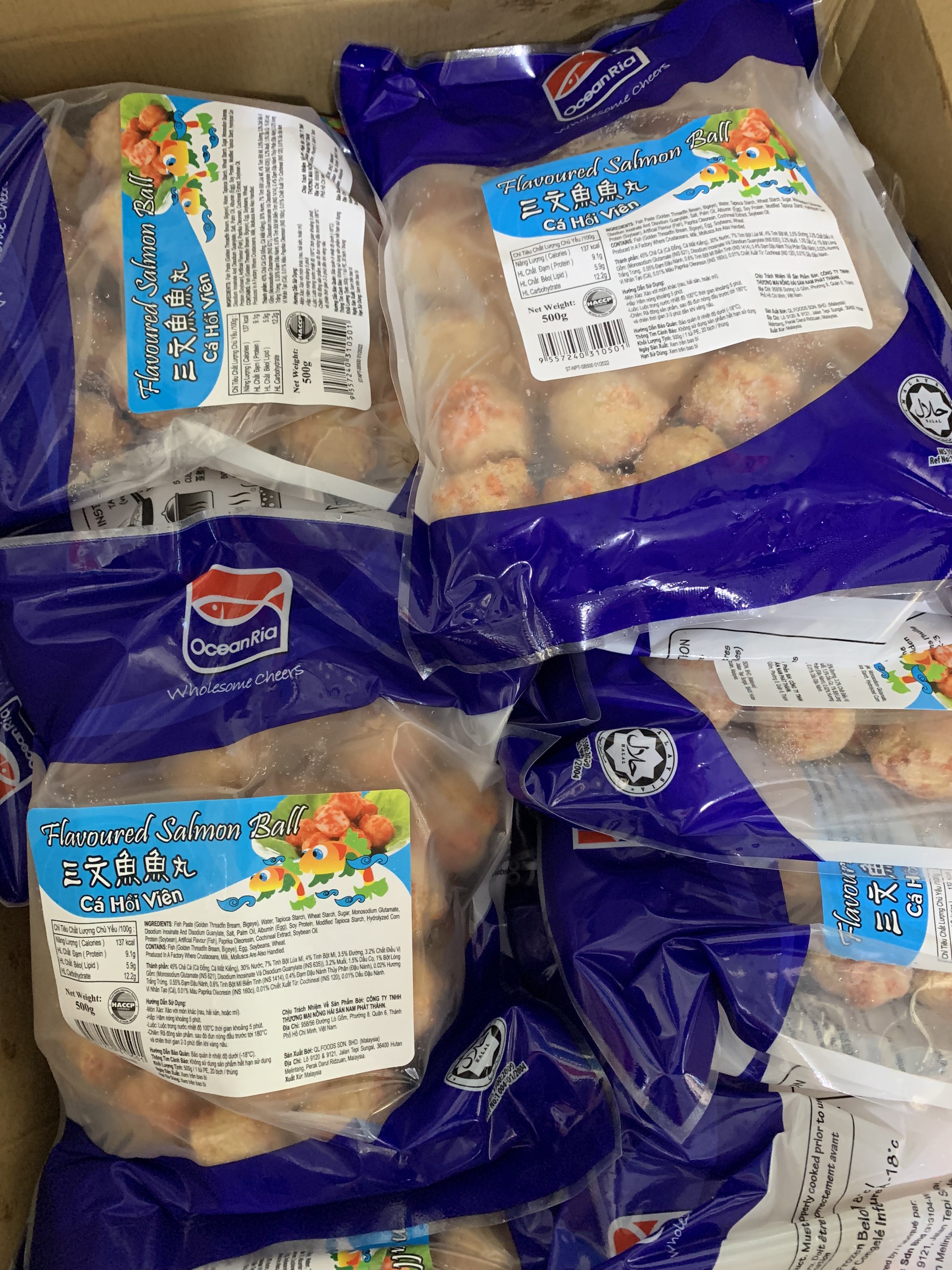 Cá hồi viên OceanRia (500g / Gói) - Tem xanh