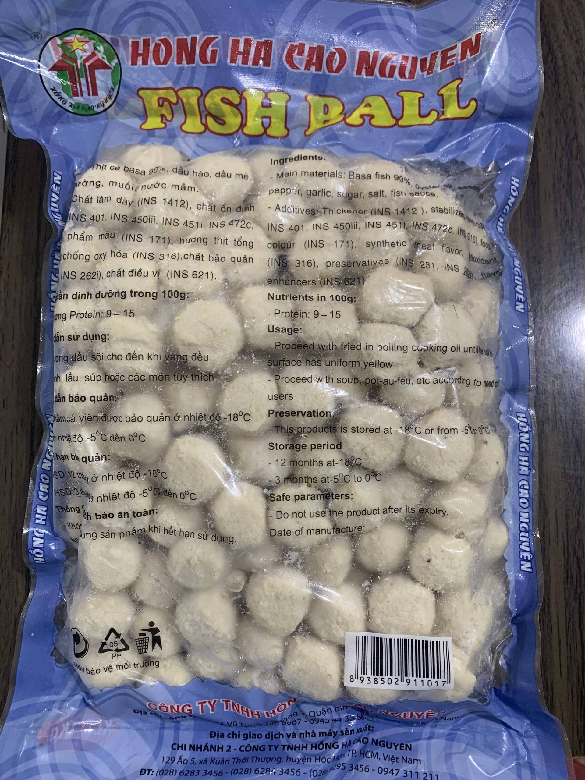 Cá viên Hồng Hà (160v / Gói / 1kg)