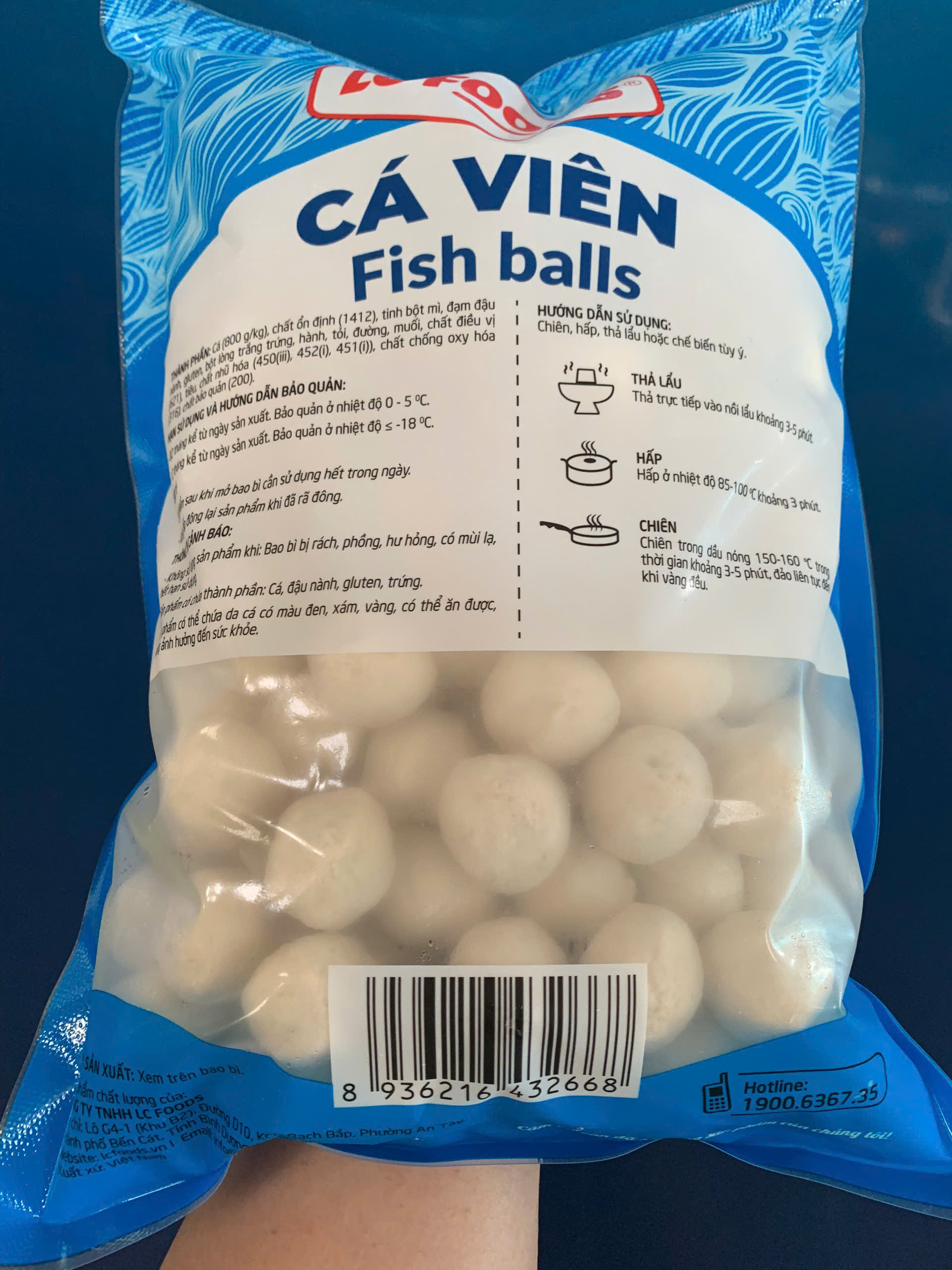 Cá viên LCF (160v / 1kg / Gói)