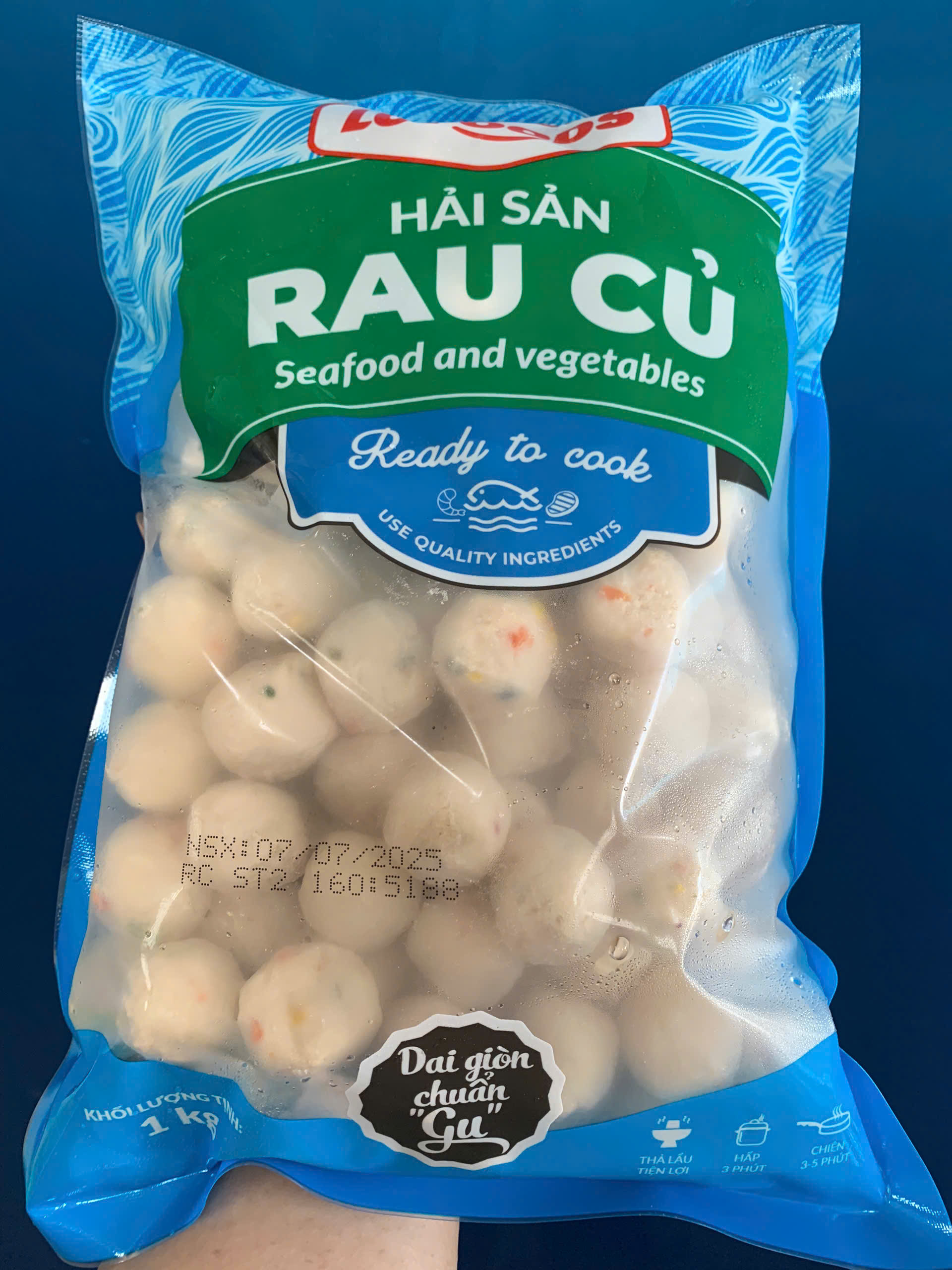 Cá viên rau củ LCF (160v / 1kg / Gói)
