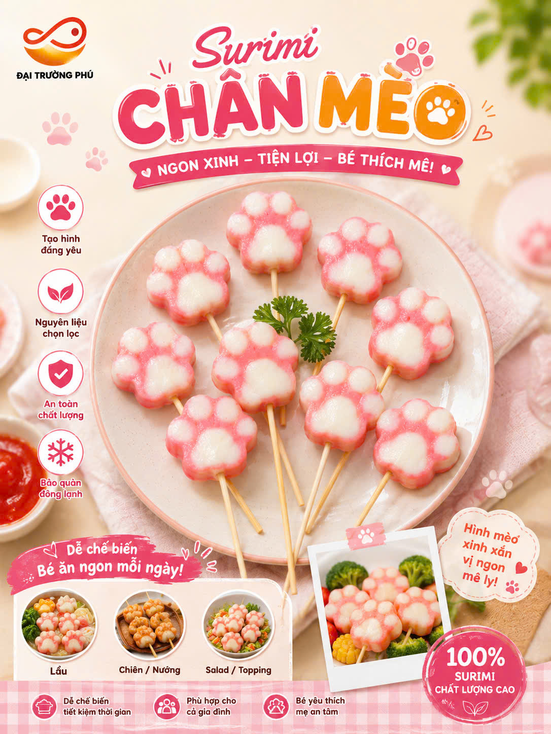 Chân mèo surimi Phú Mark (450g / Gói)