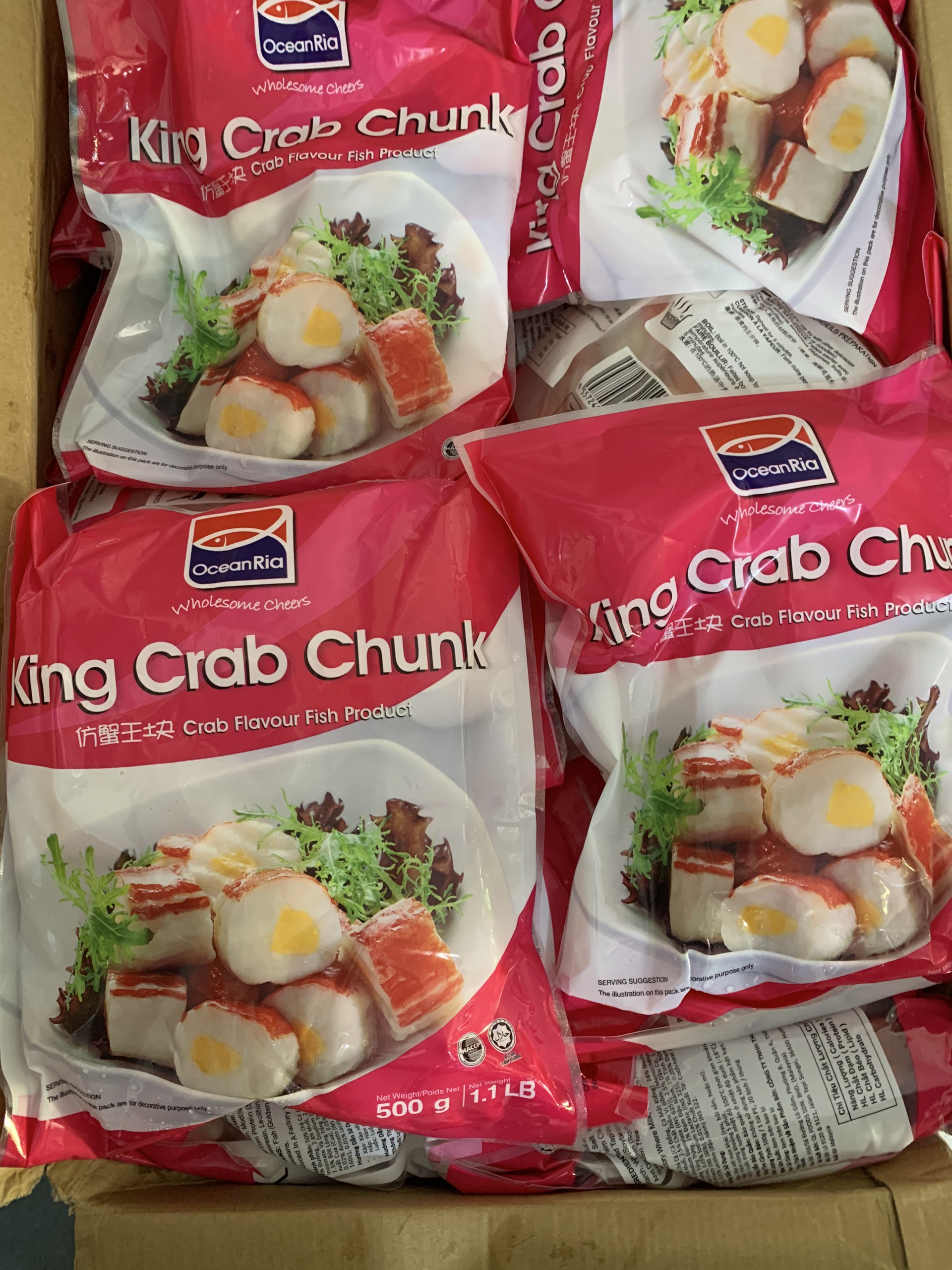Cua hoàng đế cắt khoanh OceanRia (500g / Gói) - Tem hồng