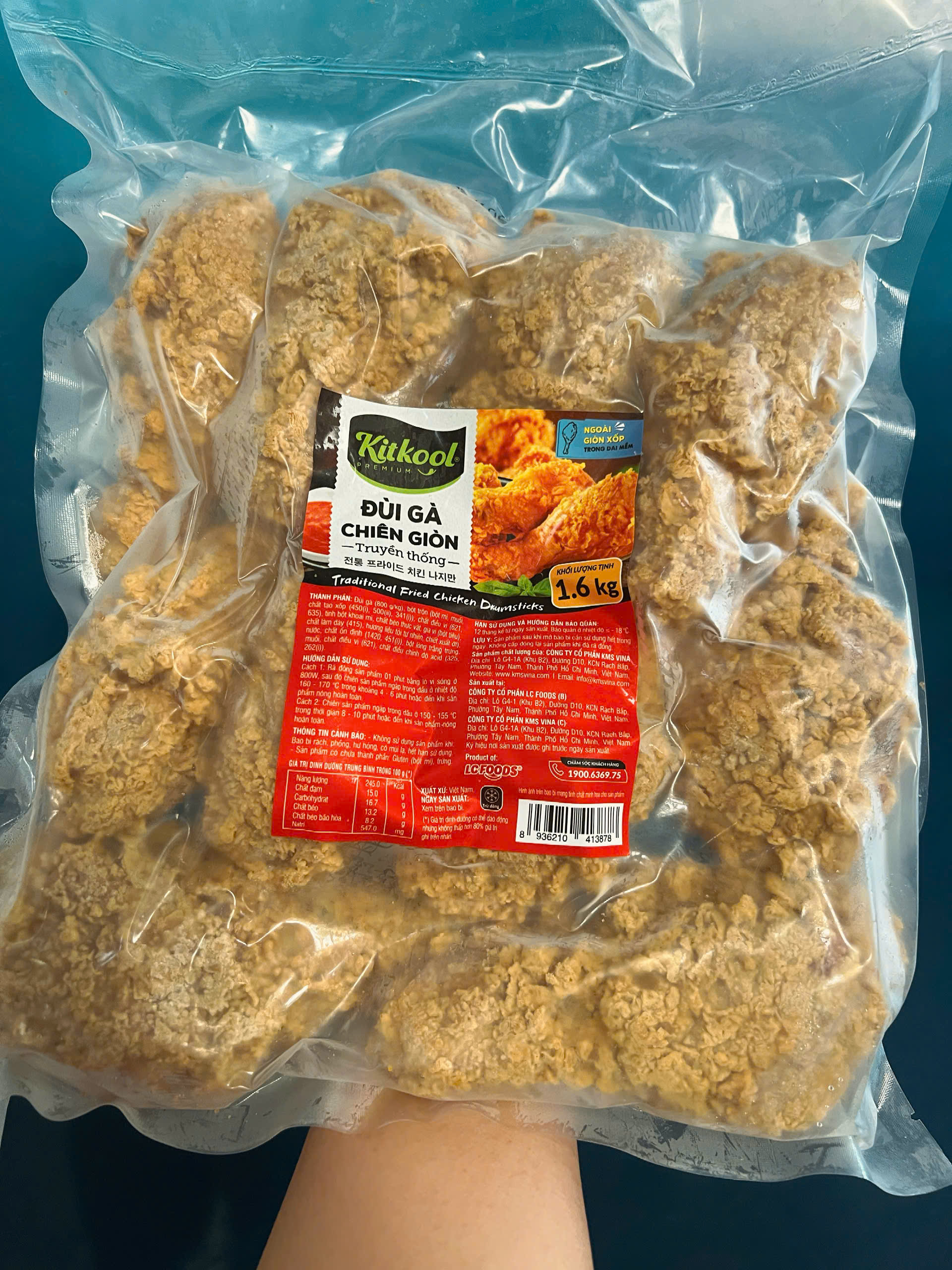 Đùi gà rán size L Kitkool (10 cái / 1.6kg / Gói)