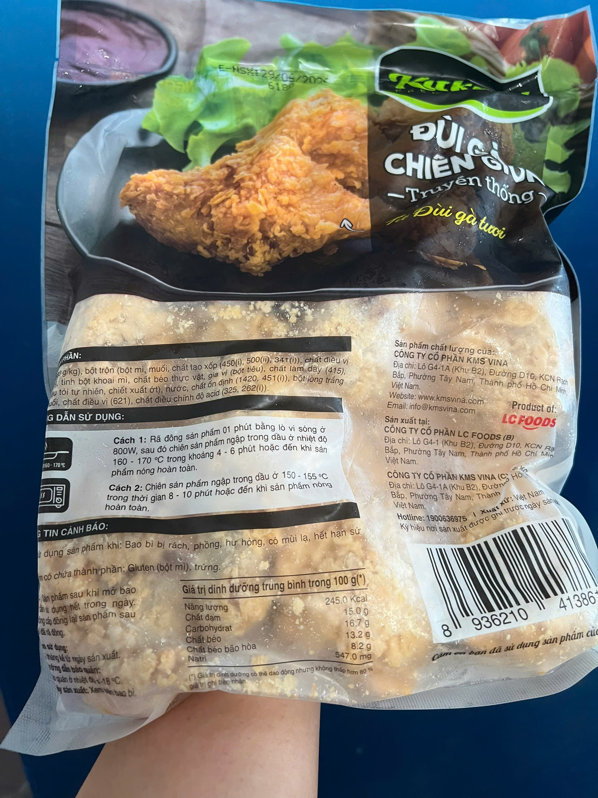 Đùi gà rán size M Kitkool (10 cái / 1.3kg / Gói)