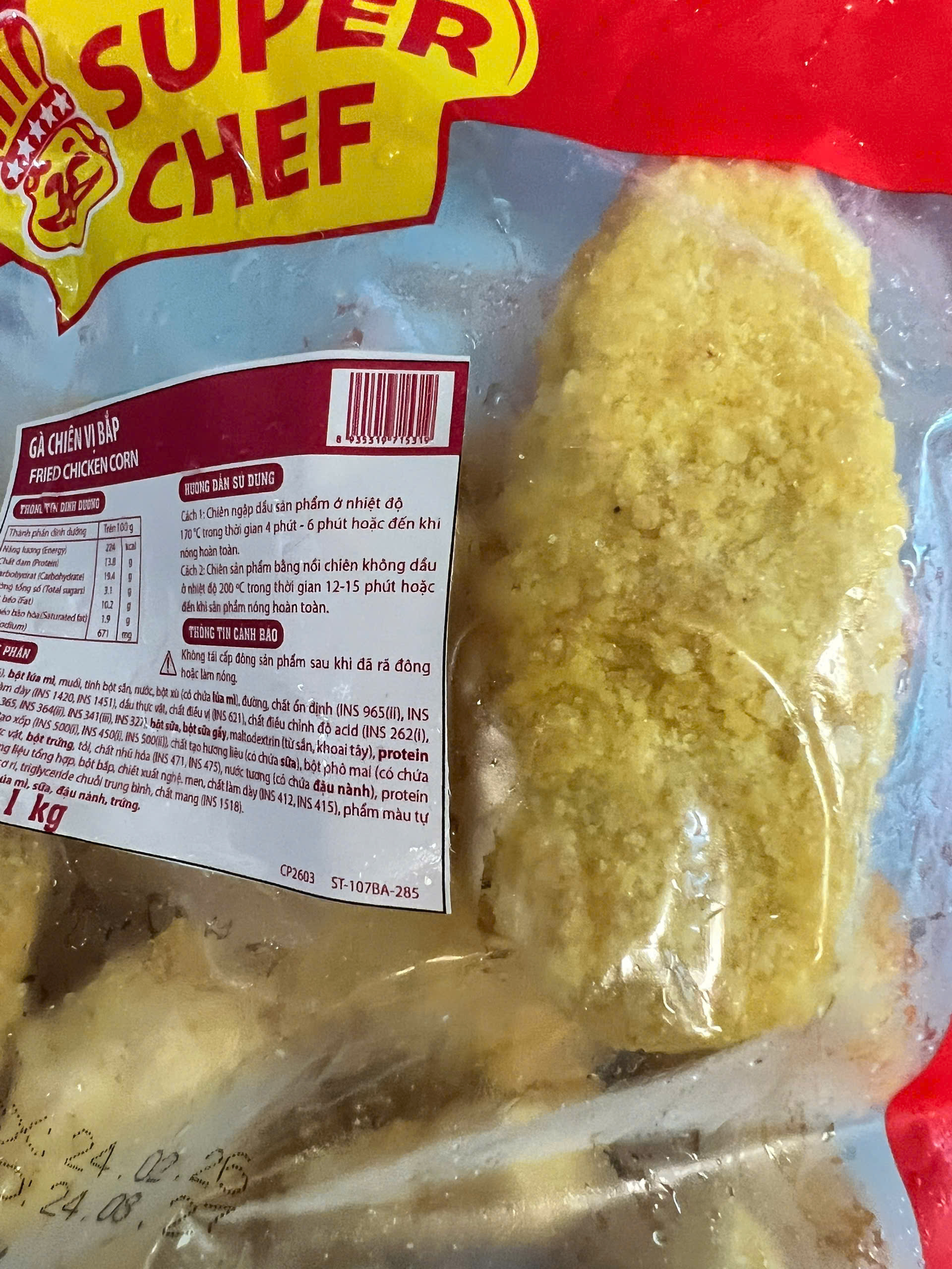 Miếng gà chiên vị bắp SC (1kg / Gói)