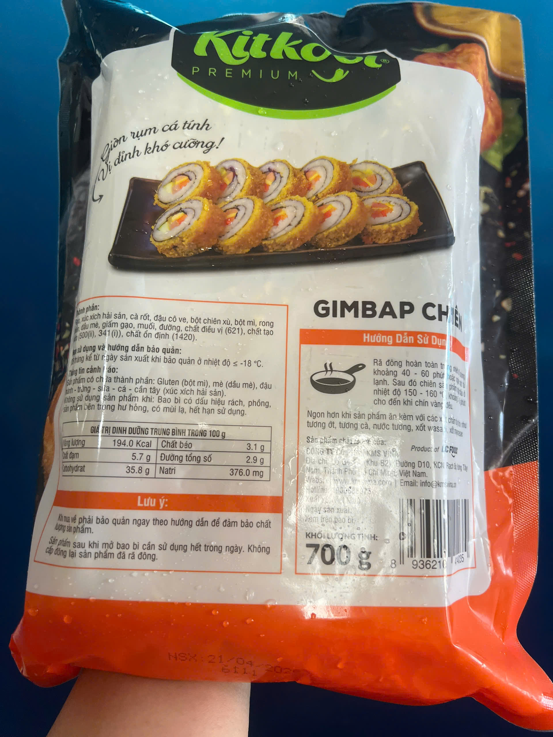 Gimbap /cơm cuộn chiên LC (700g / Gói)