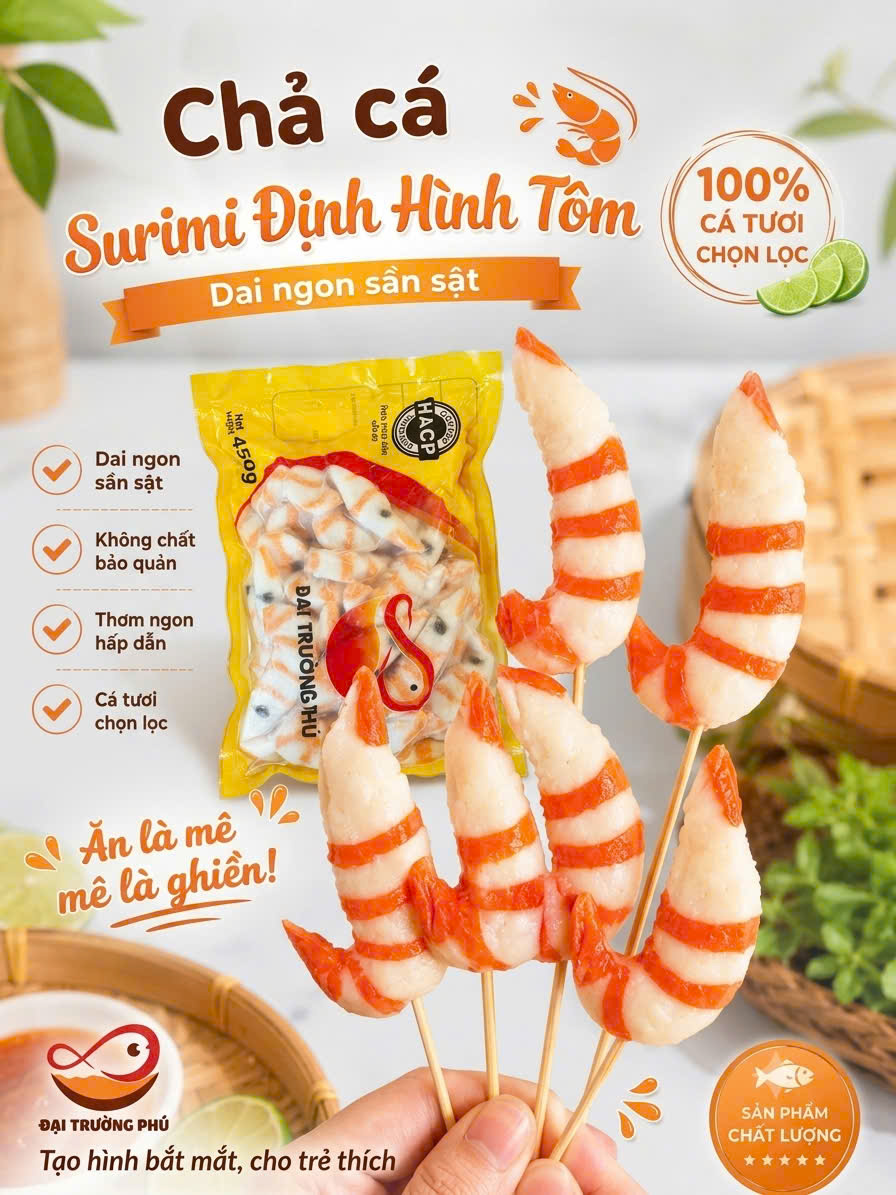Hình tôm surimi Phú Mark (450g / Gói)