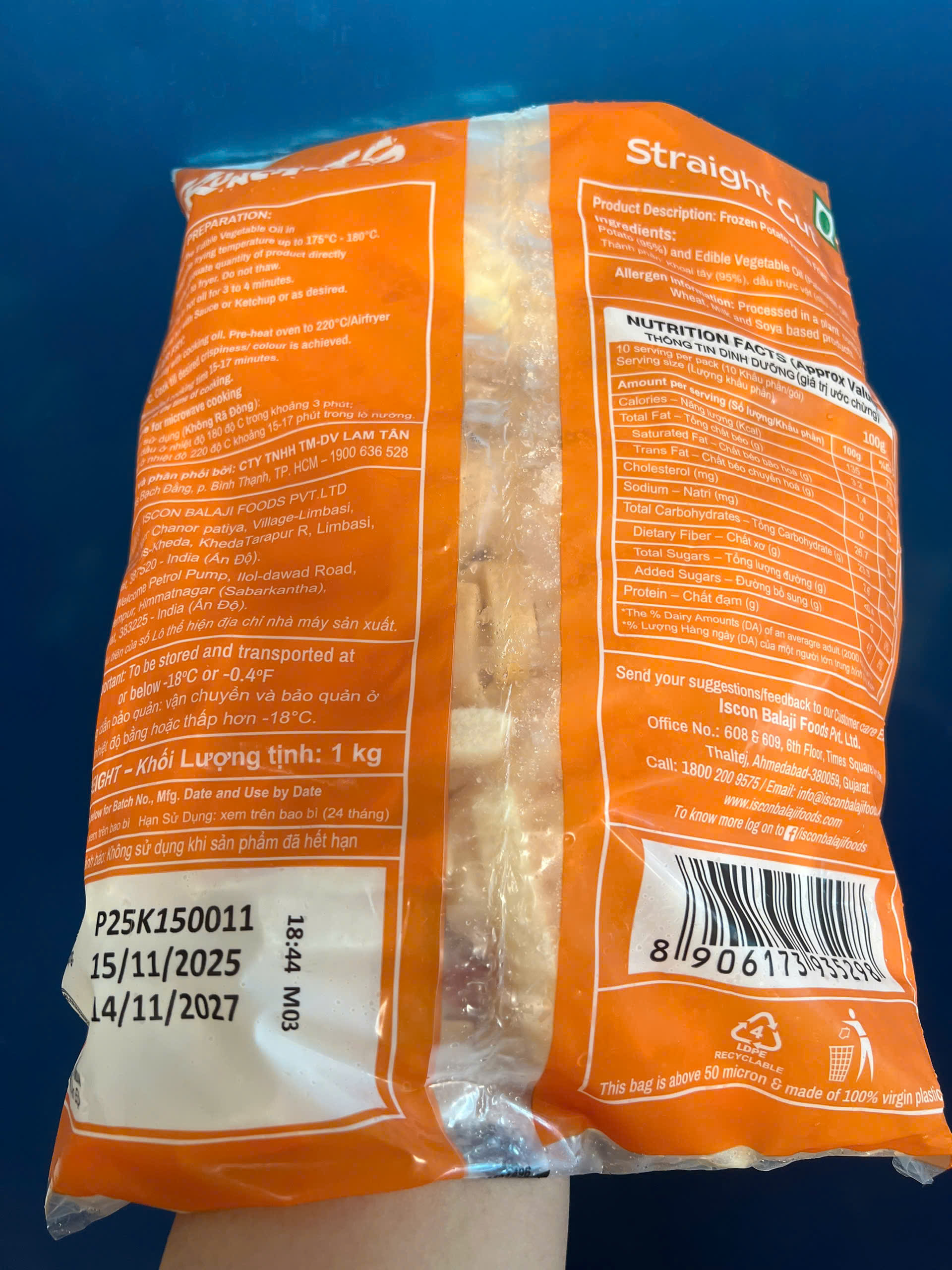 Khoai tây Crunchitos Cọng 10 (1kg / Gói)