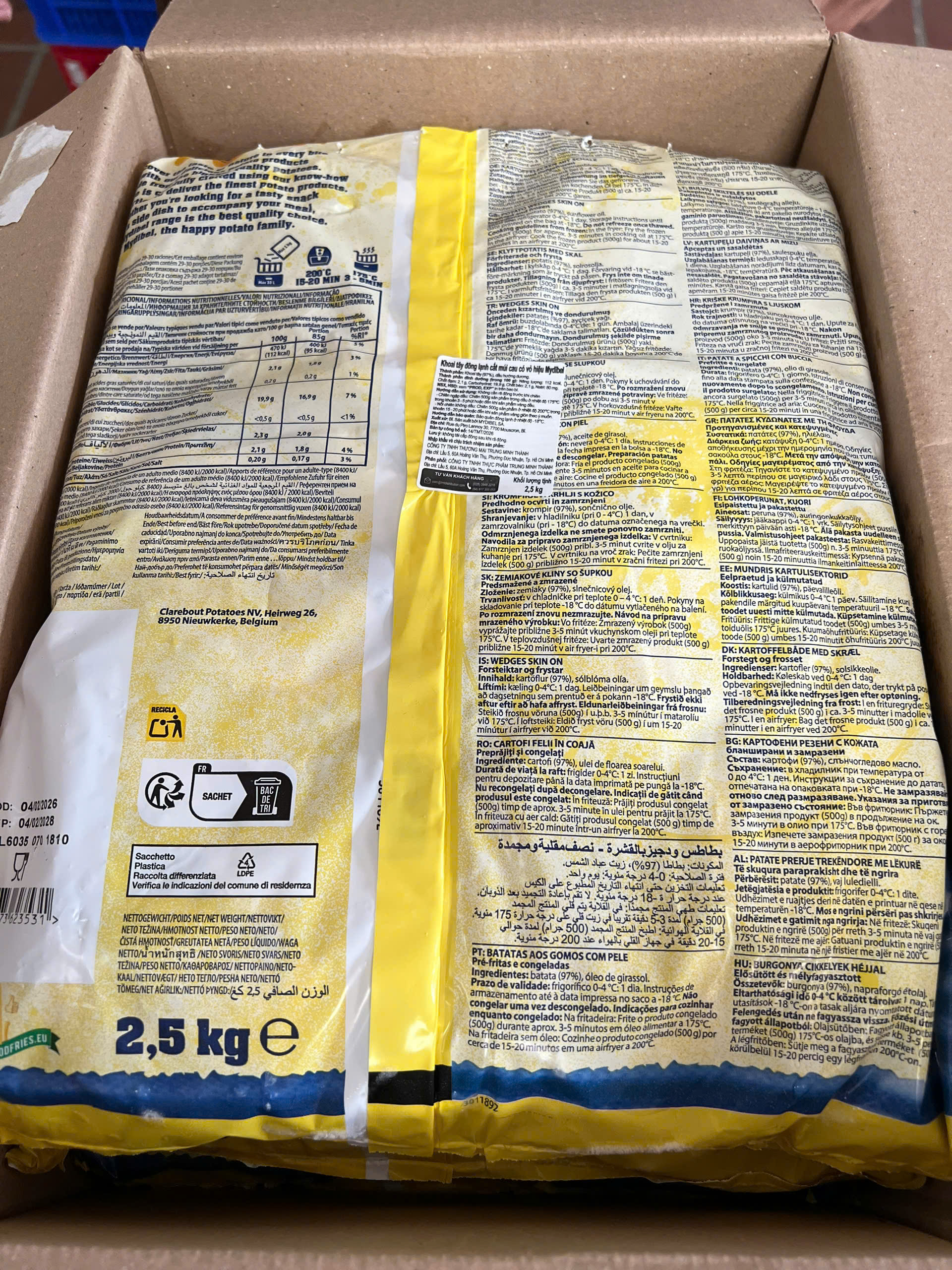 Khoai tây múi cau Mydibel (2.5kg / Gói)