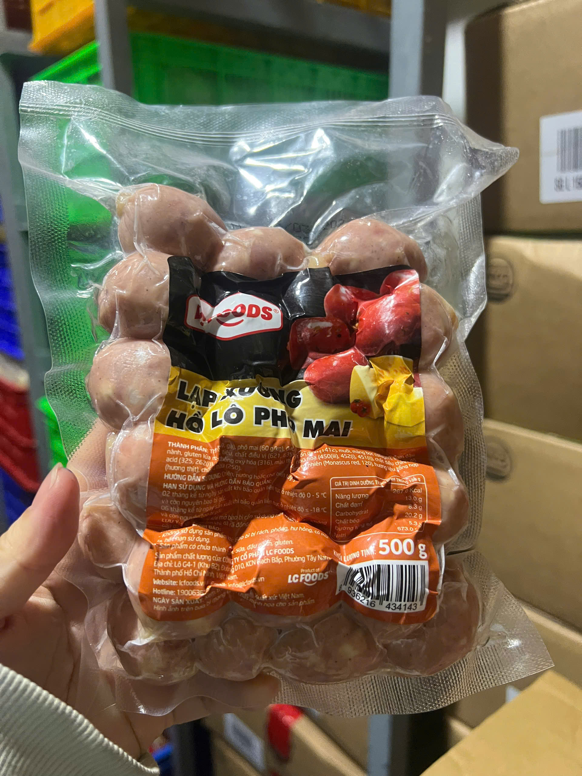 Lạp xưởng hồ lô phô mai LC (30v / 500g / Gói)